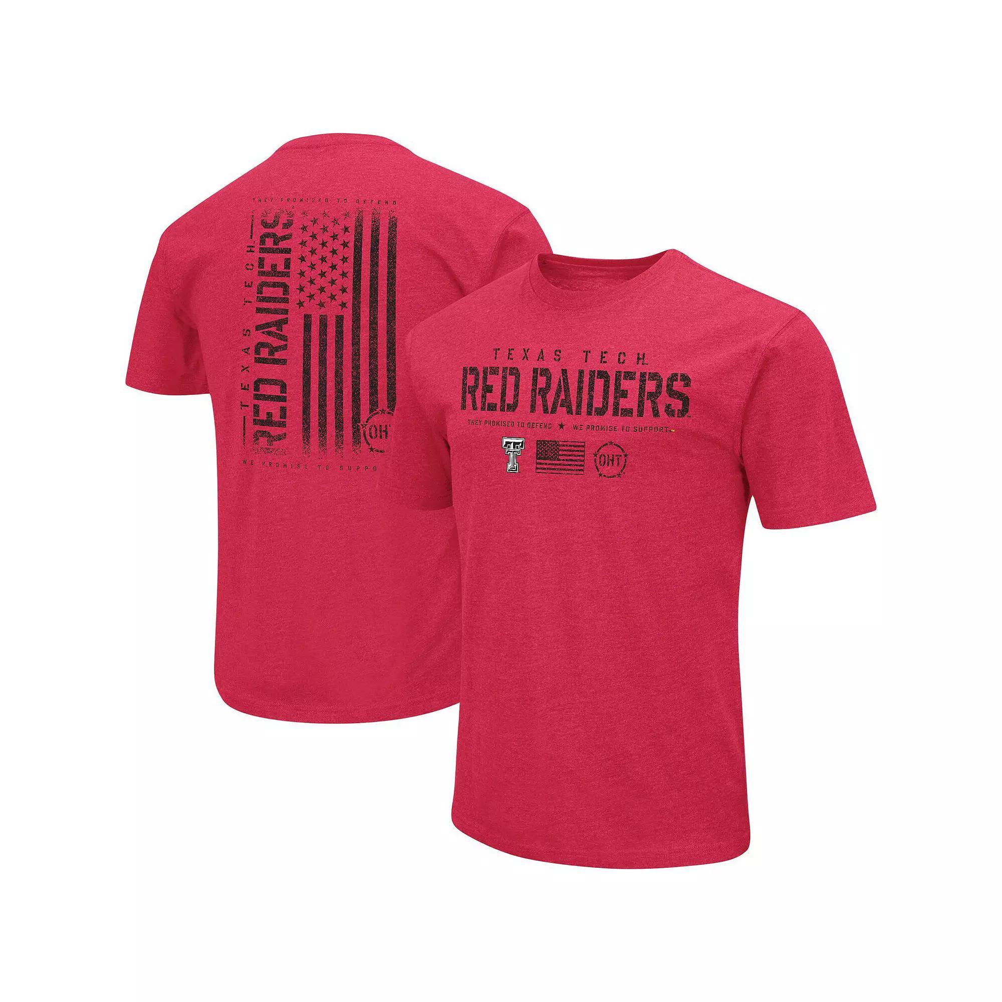 Men's Colosseum Red Texas Tech Red Raiders OHT Military Appreciation Flag 2.0 T-Shirt, Size: XL Product Image
