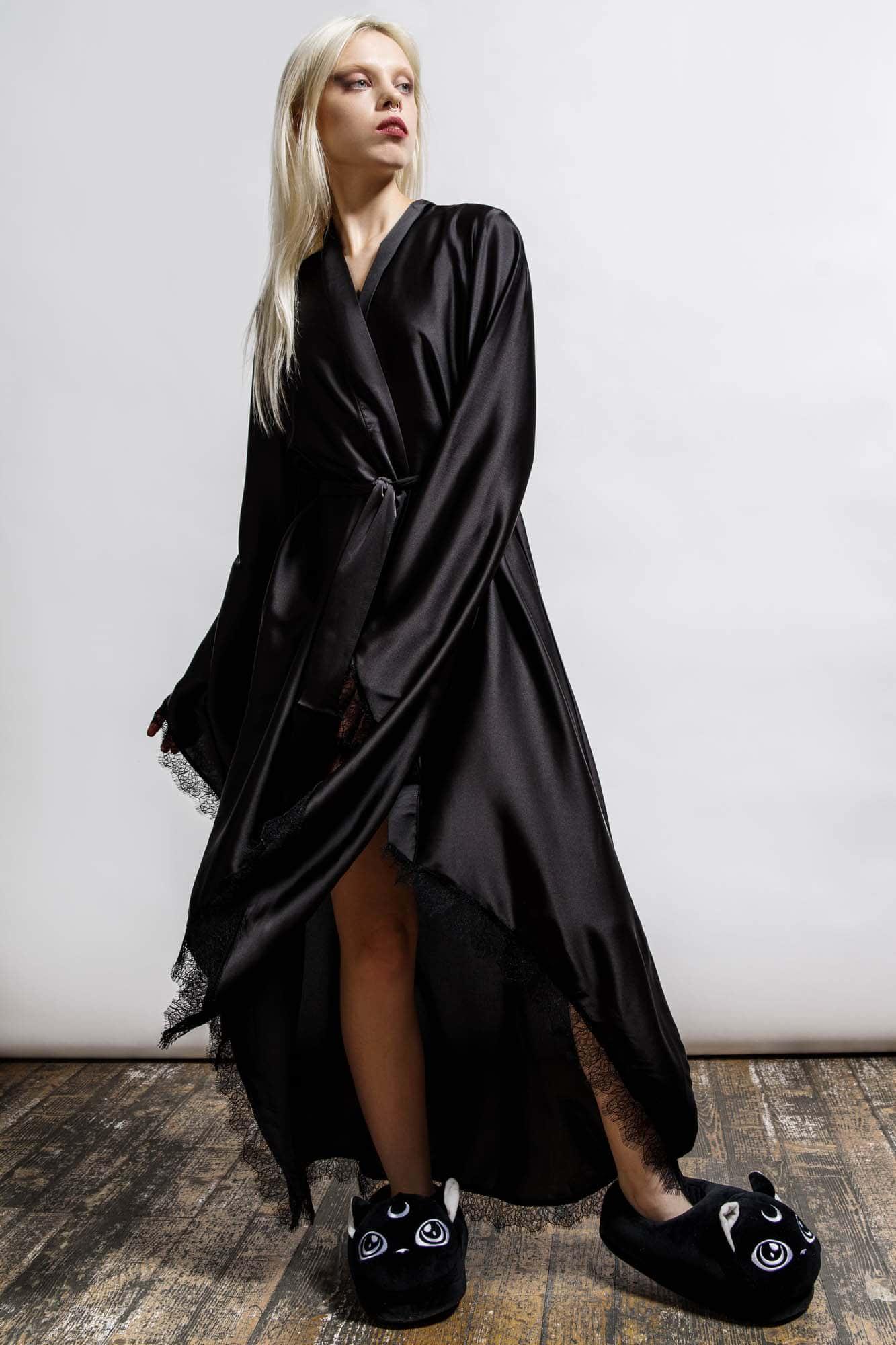 Deadly Daze Satin Robe [B] - Resurrect Female Product Image