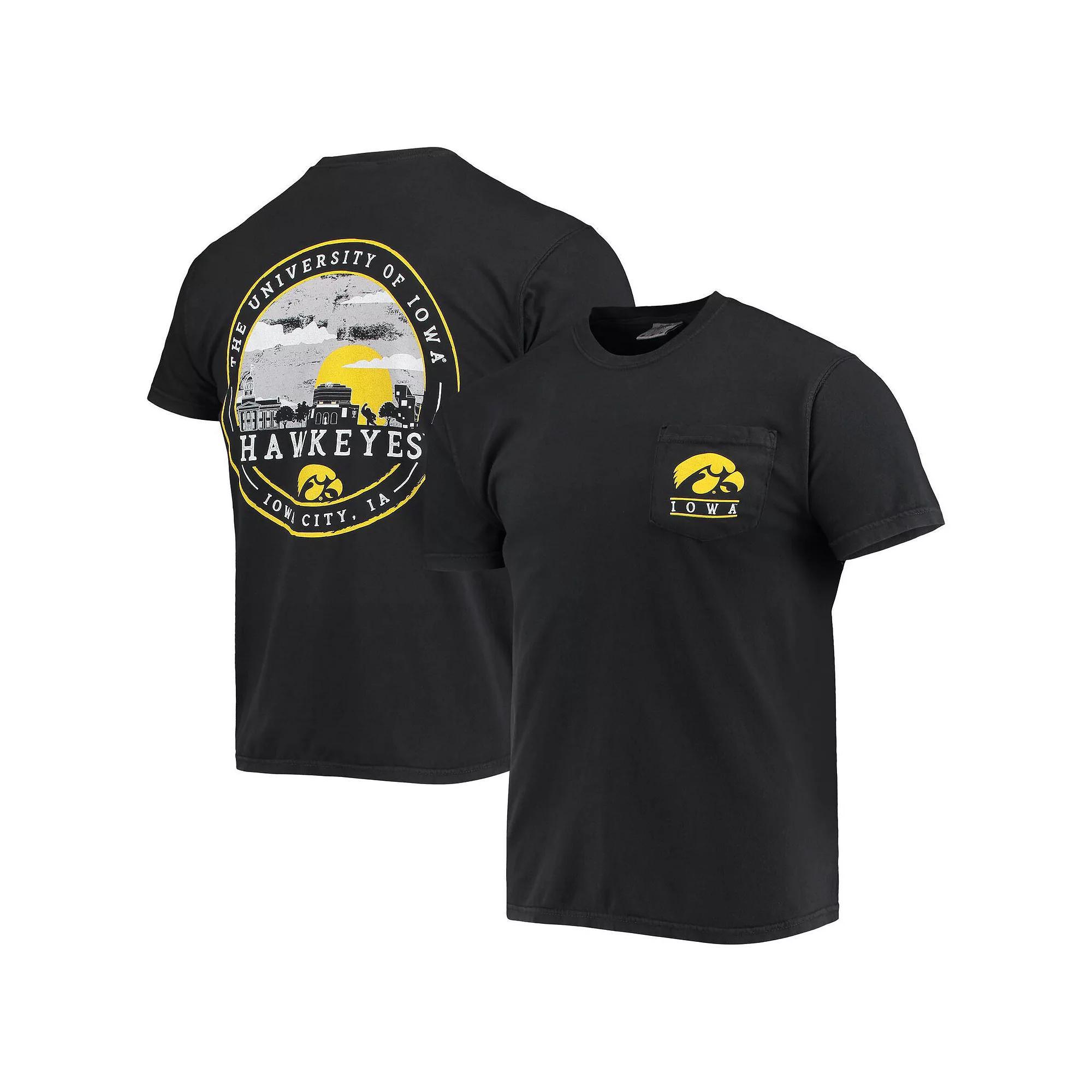 Men's Black Iowa Hawkeyes Circle Campus Scene T-Shirt, Size: XL Product Image