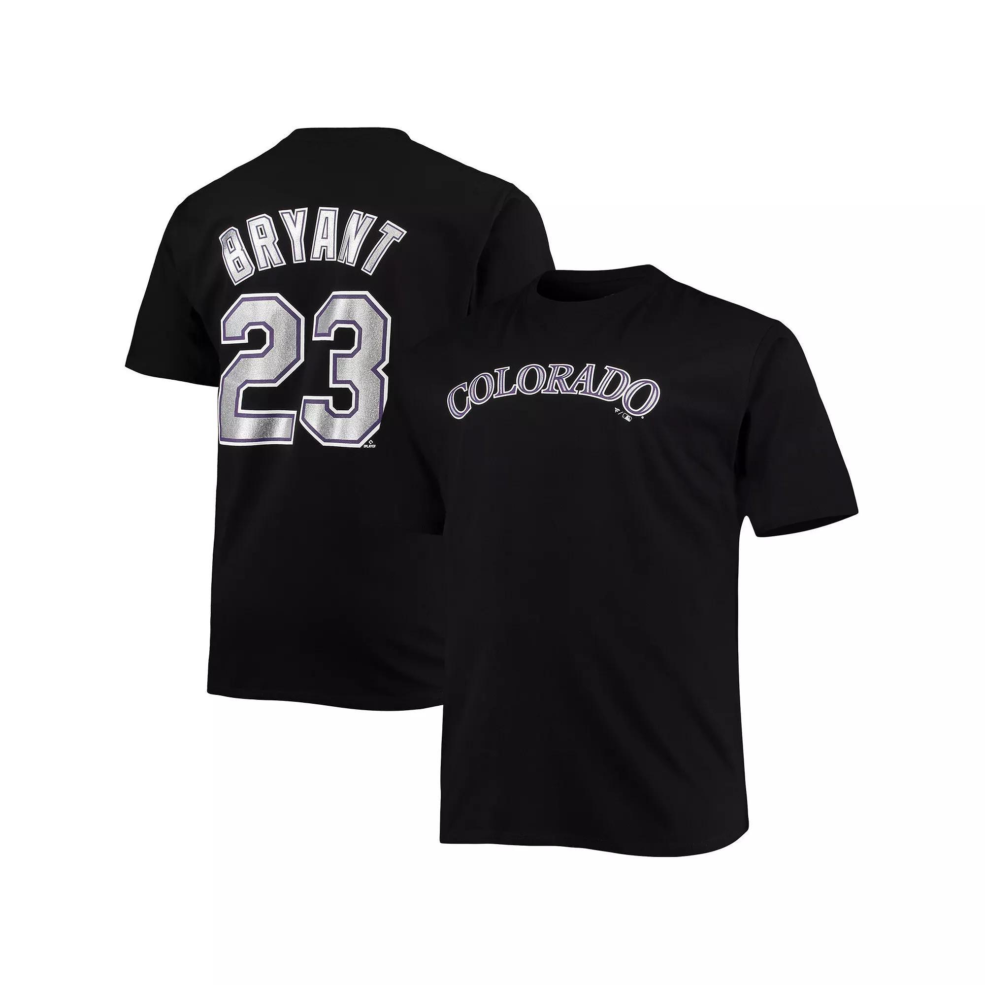Men's Kris Bryant Black Colorado Rockies Big & Tall Name & Number T-Shirt, Size: 3XB Product Image