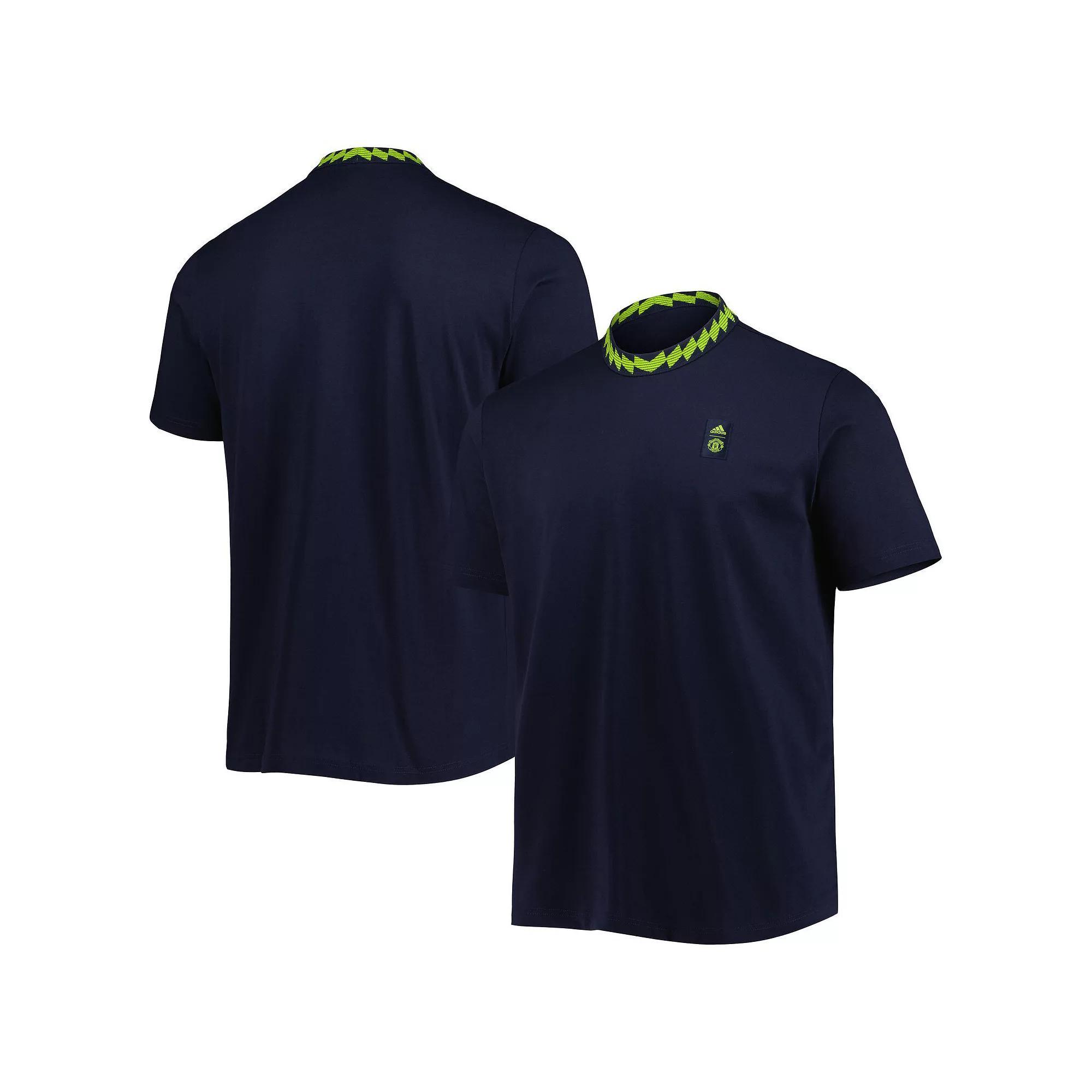 Mens adidas Navy Manchester United Lifestyle T-Shirt Man Blue Product Image
