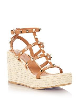 Rockstud Caged Wedge Espadrille Sandals Product Image