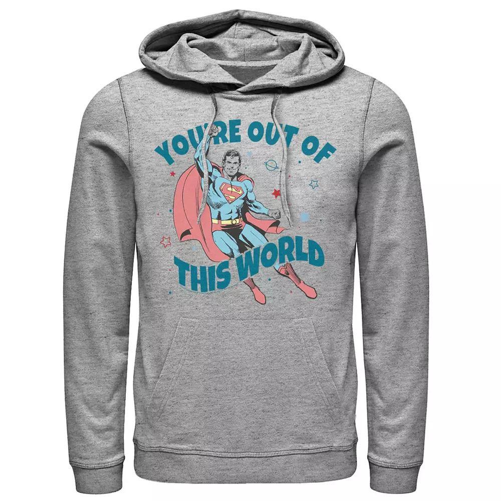 Men's DC Comics Superman "You're Out Of This World" Hoodie, Size: XXL, Athletic Grey Product Image