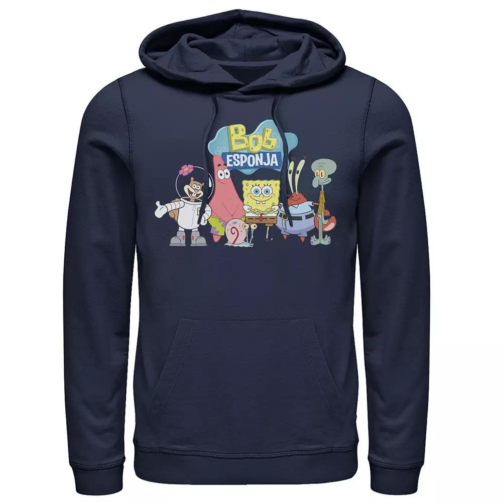Men's Nickelodeon SpongeBob SquarePants Bob Esponja Happy Group Shot Graphic Hoodie, Size: Large, Black Product Image