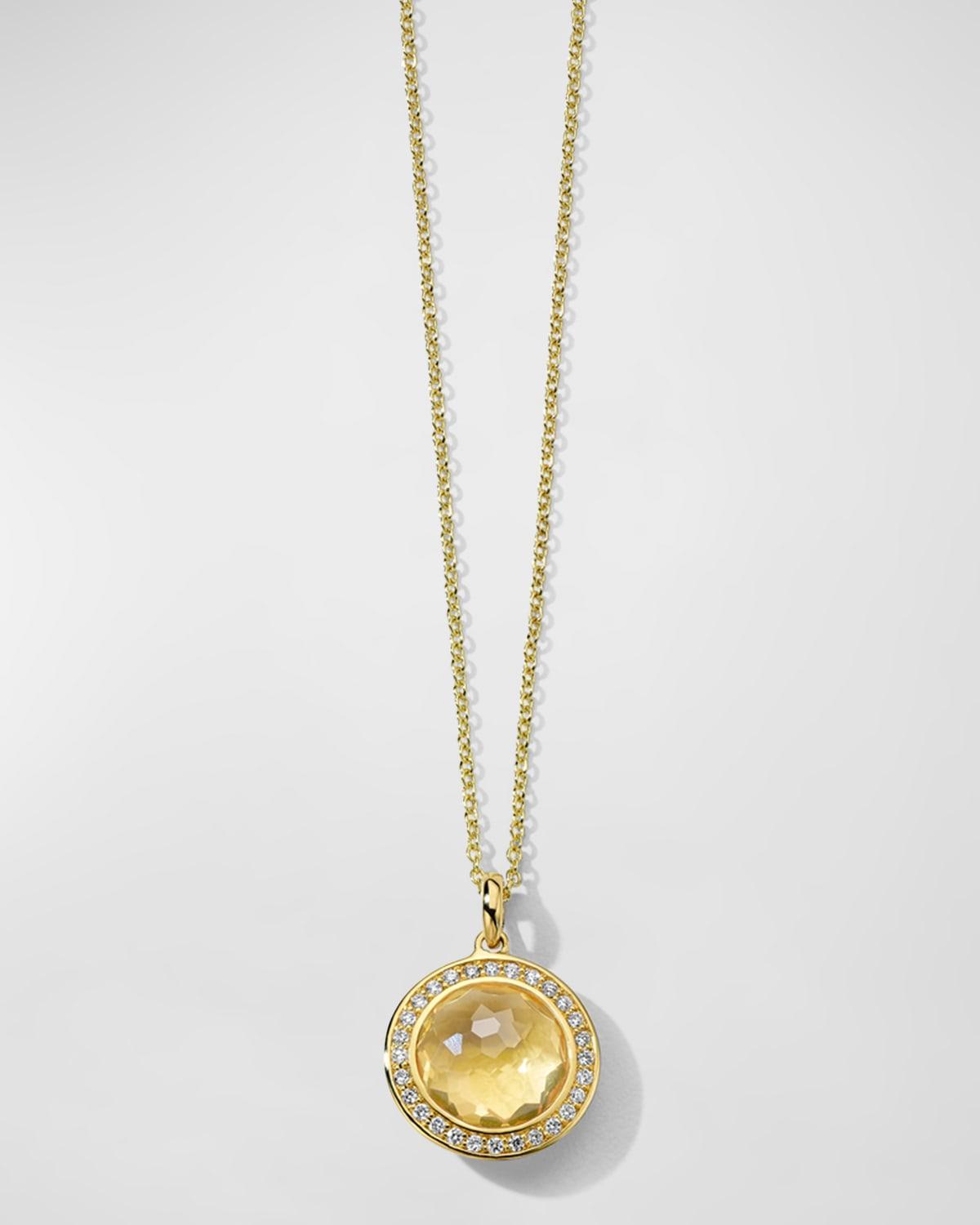 Ippolita 18K Yellow Gold Lollipop Turquoise Mini Pendant Necklace with Pave Diamonds, 18 Product Image