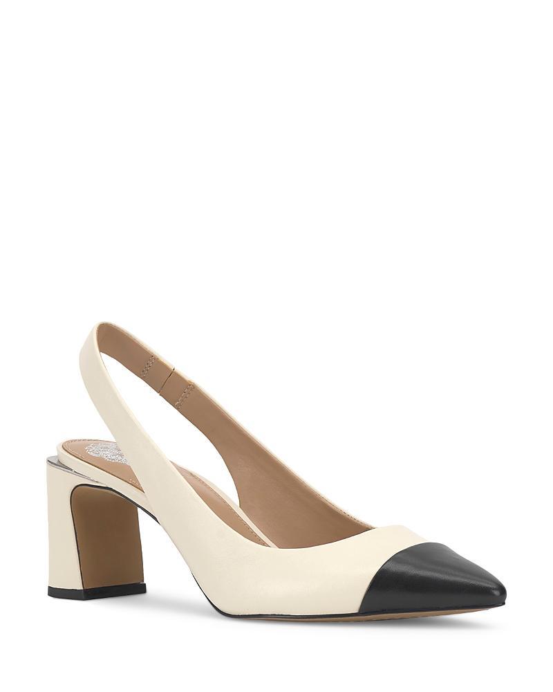 Vince Camuto Hamden Leather Cap Toe Slingback Pumps Product Image