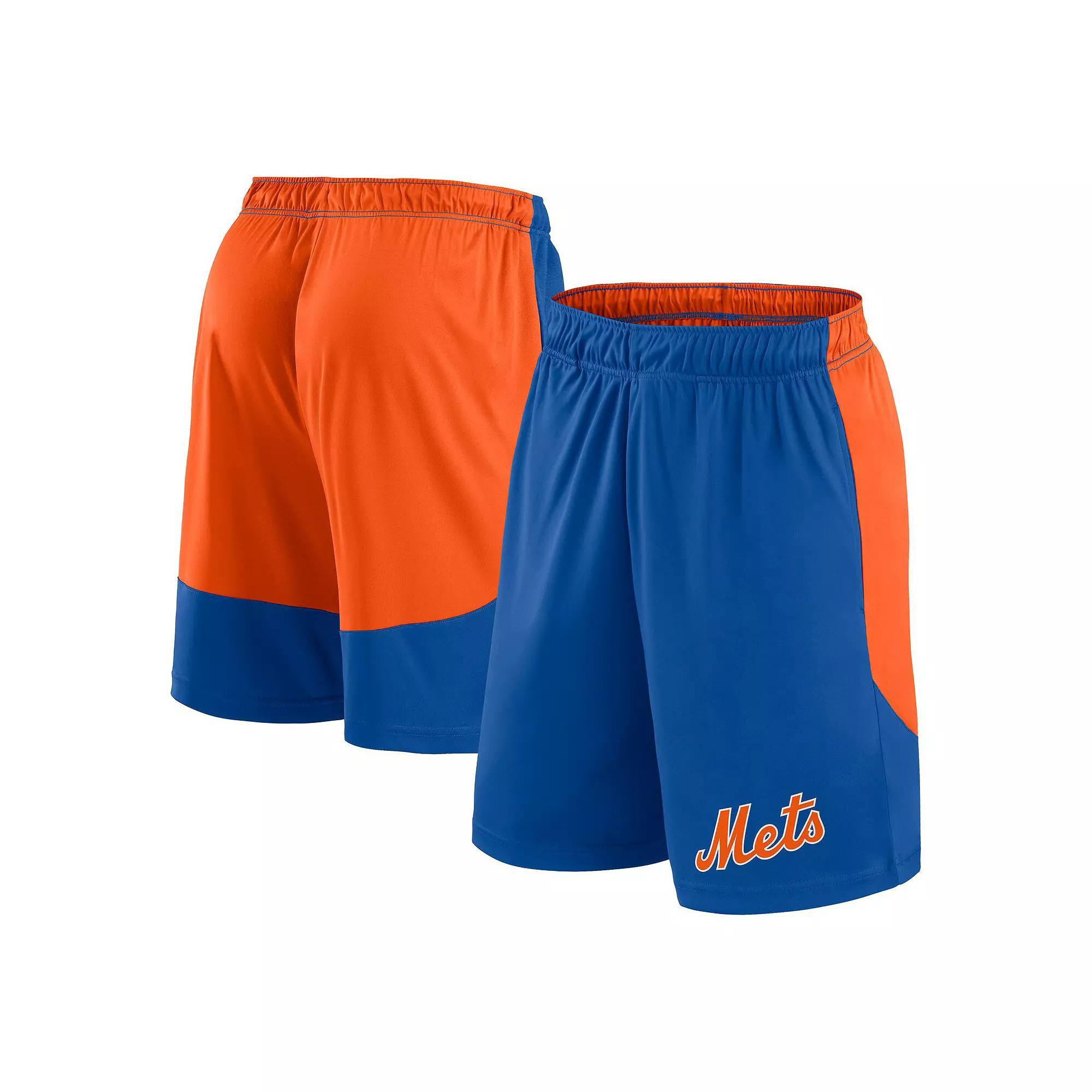 Men's Fanatics Royal/Orange New York Mets Launch Polyester Shorts, Size: 2XL, Blue Product Image