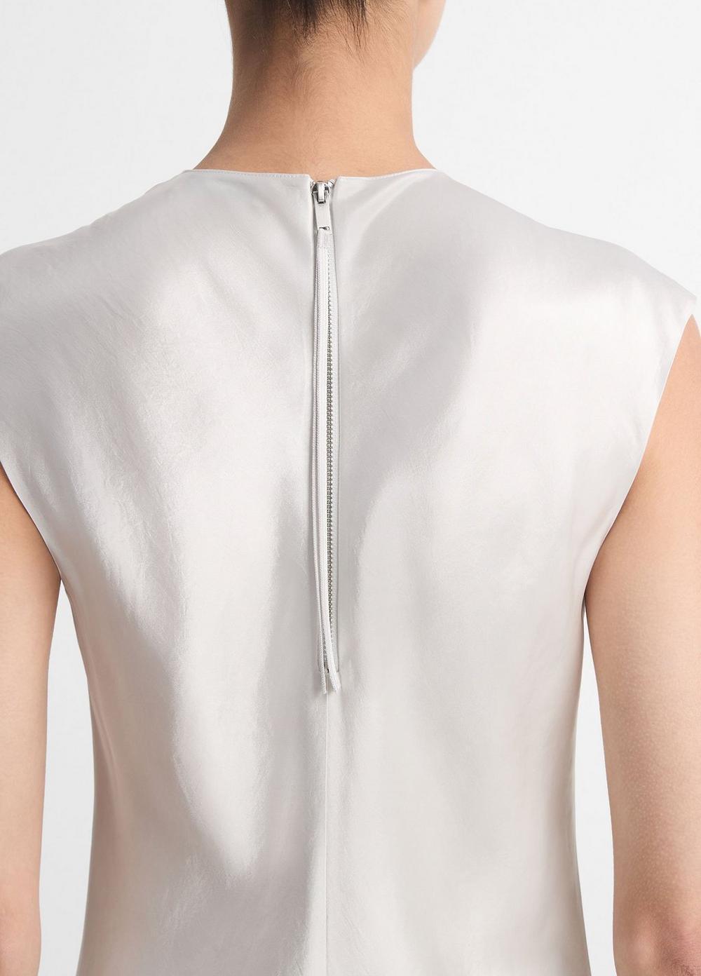 Womens Satin Bias Cap-Sleeve Dress, Harbor, Size L Vince Product Image