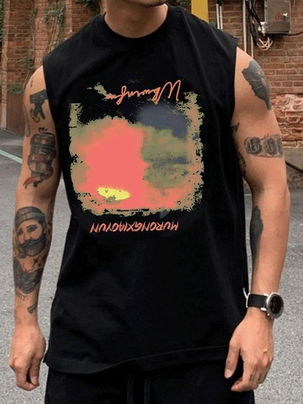 Men's Street Style Washed and Distressed Vest Product Image