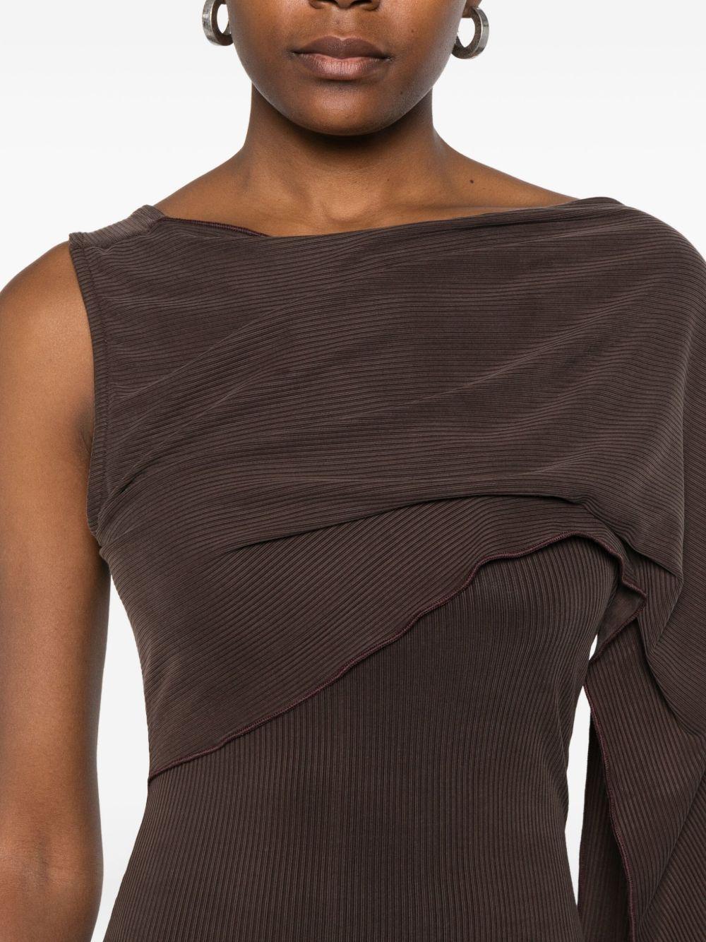 one-shoulder fine-ribbed maxi dress Product Image