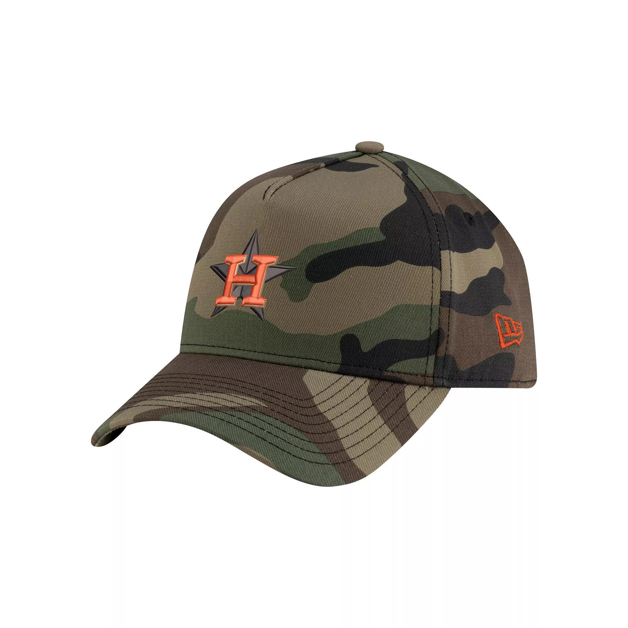 Men's New Era Camo Houston Astros Woodland Team Pop 9FORTY A-Frame Adjustable Hat, Green Product Image
