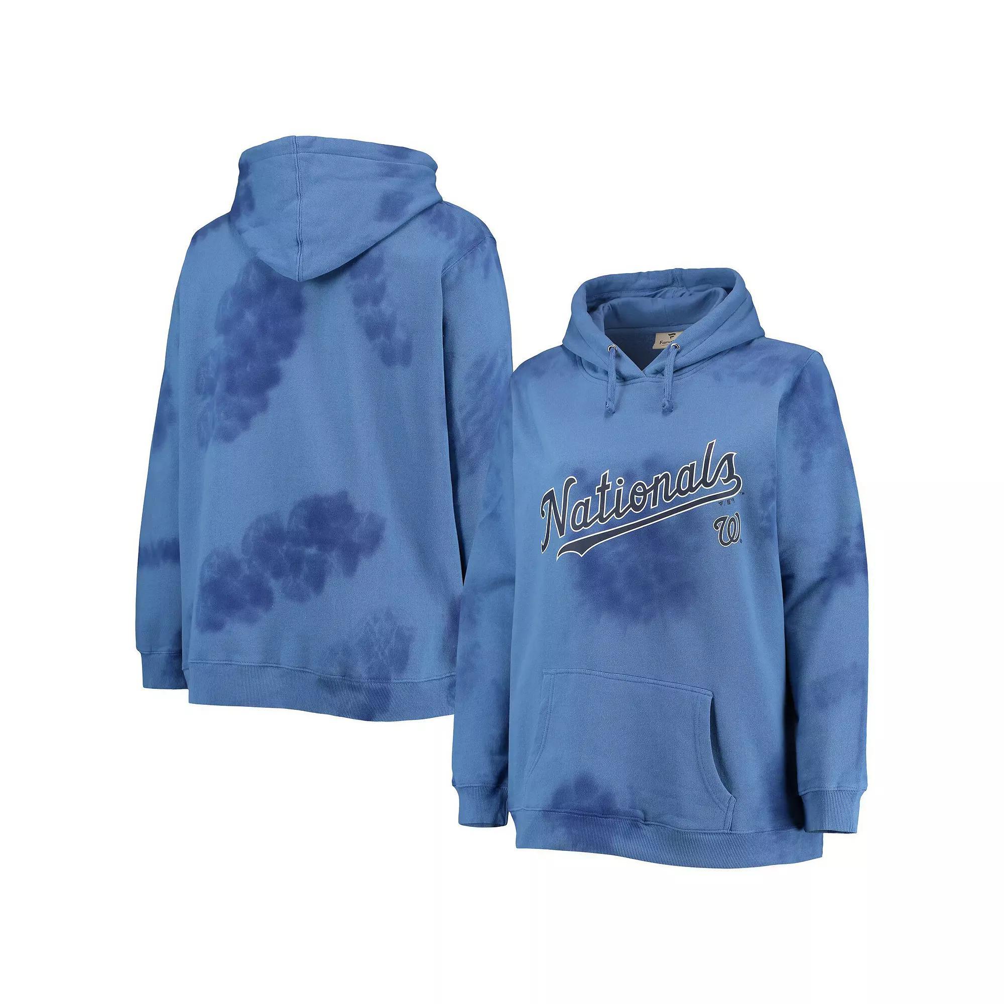 Women's Navy Washington Nationals Plus Size Cloud Pullover Hoodie, Size: 3XL, Blue Product Image