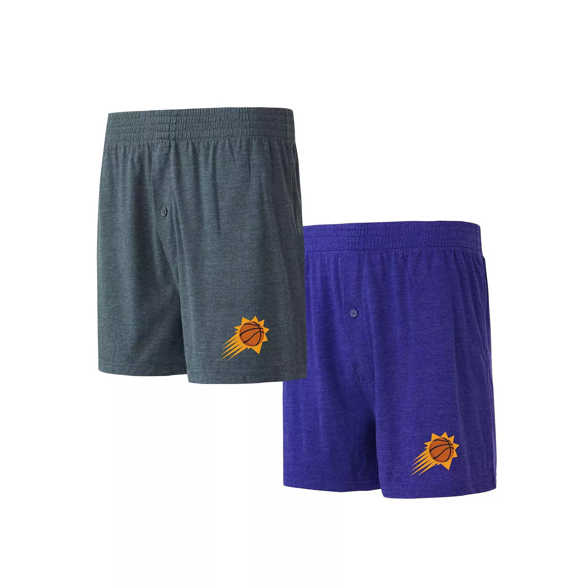 Men's Concepts Sport Purple/Charcoal Phoenix Suns Two-Pack Jersey-Knit Boxer Set, Size: Small, Phx Purple Product Image