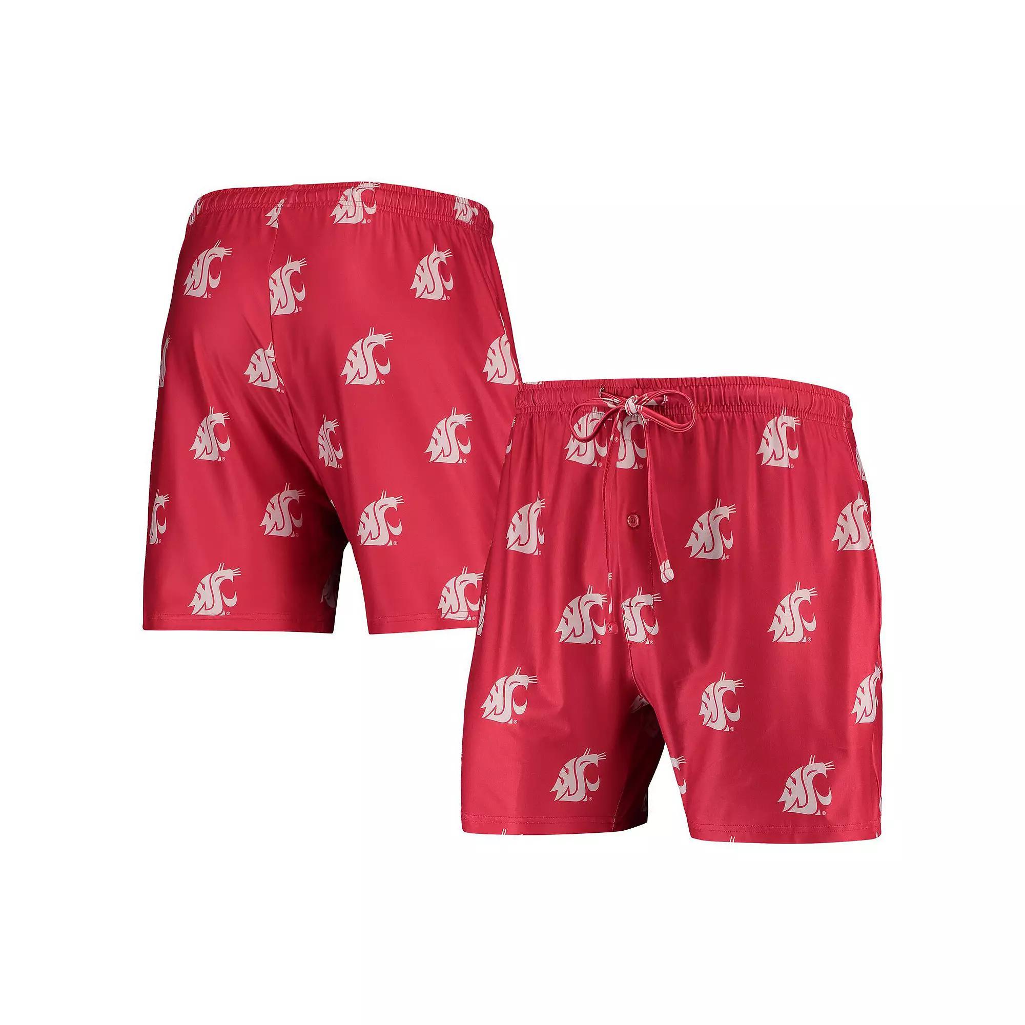 Men's Concepts Sport Crimson Washington State Cougars Flagship Allover Print Jam Shorts, Size: Small, Wsc Red Product Image