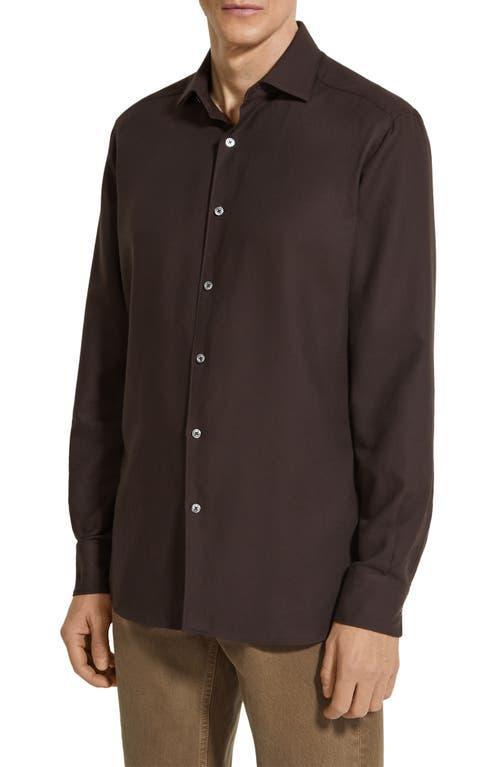 ZEGNA Men's Cashco Cotton And Cashmere Sport Shirt In Castoro Product Image