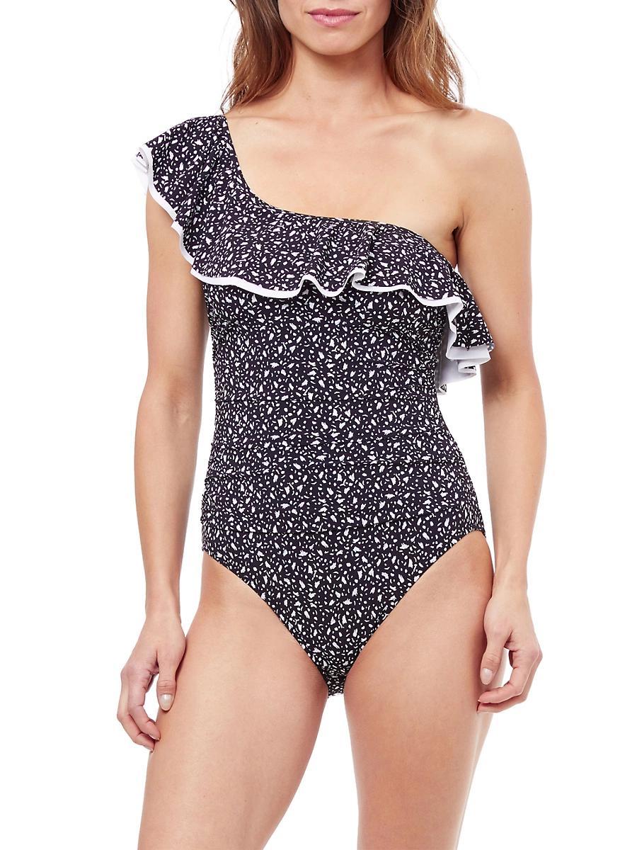 Womens Bash Spotted Flounce One-Piece Swimsuit Product Image