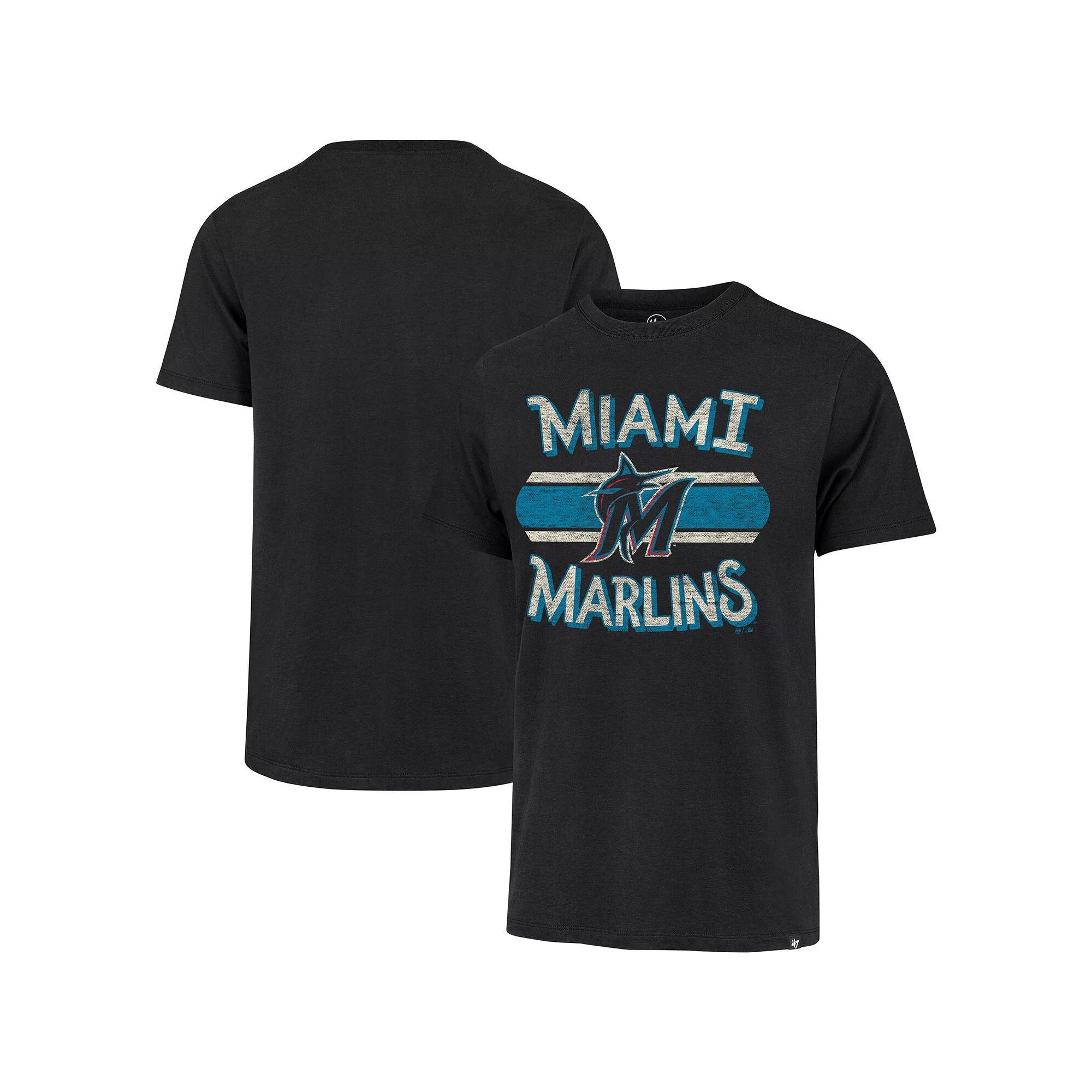 Men's '47 Black Miami Marlins Renew Franklin T-Shirt, Size: Small Product Image