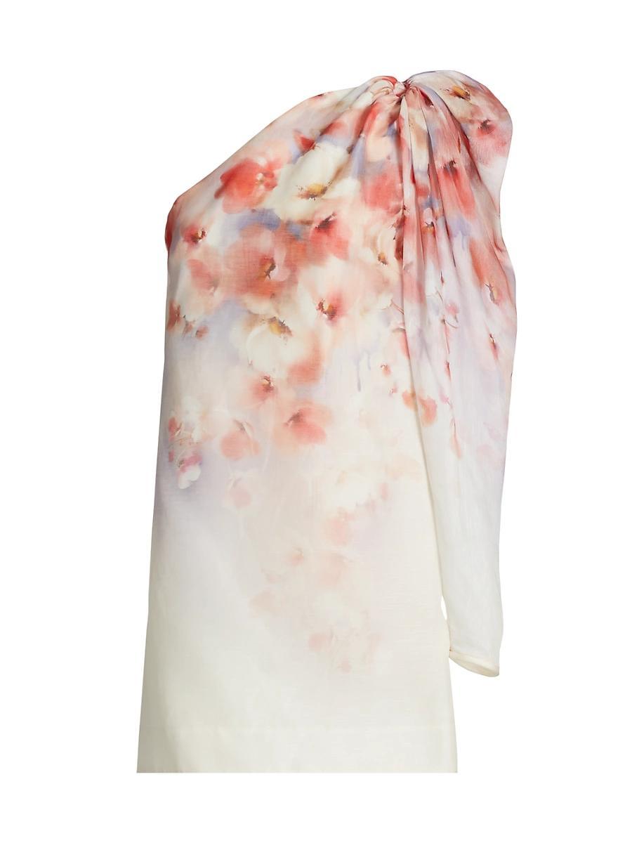 Womens Crush Floral Asymmetric Minidress Product Image