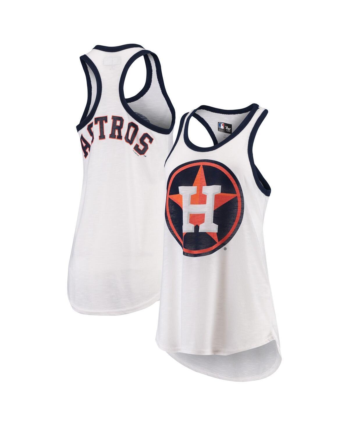 Women's G-III 4Her by Carl Banks White Houston Astros Tater Racerback Tank Top, Size: 2XL Product Image