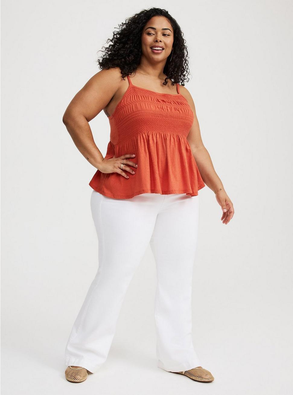 Square-Neck Ruched Babydoll Tank Product Image