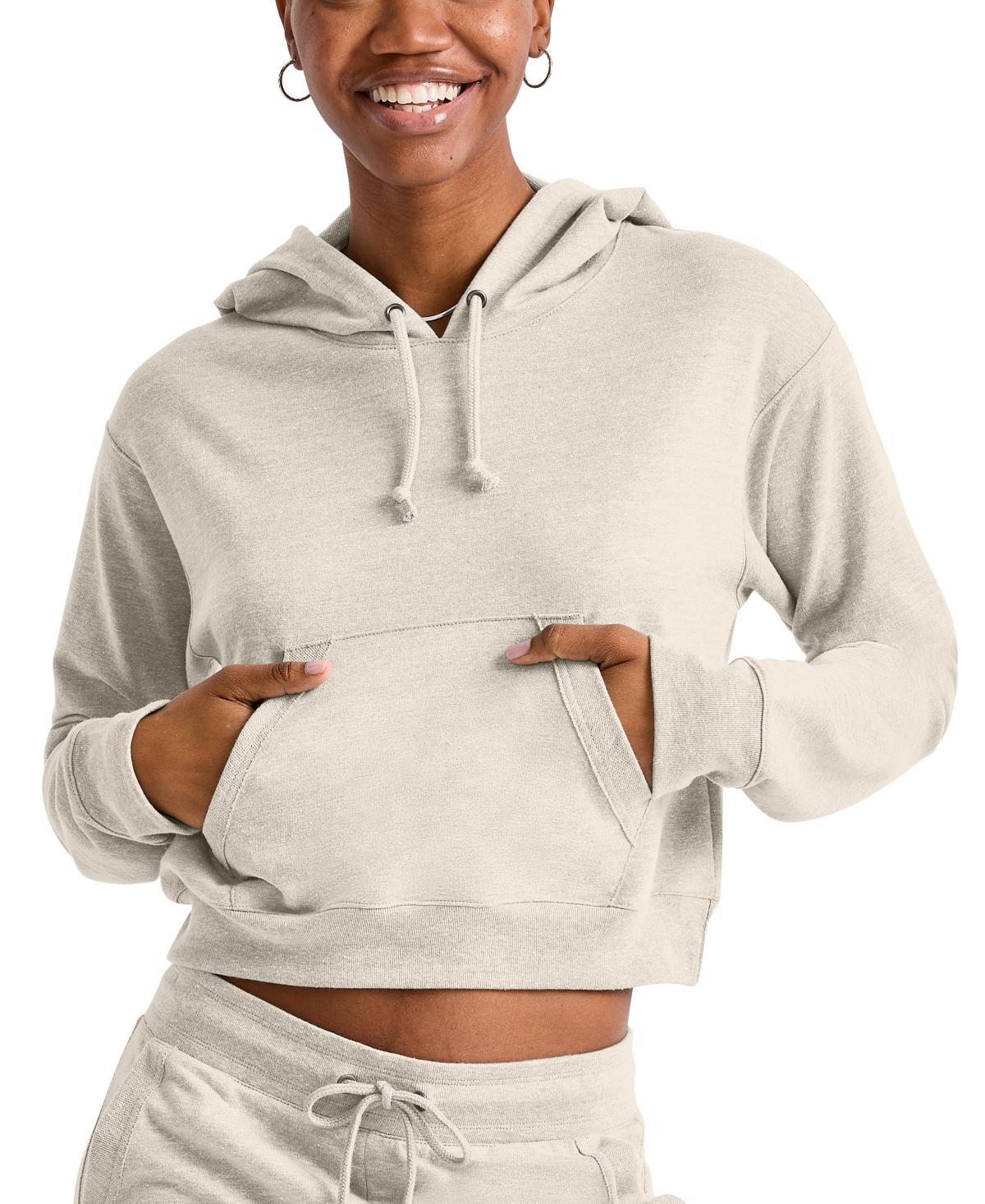 Womens Hanes Cropped Fleece Hoodie Product Image