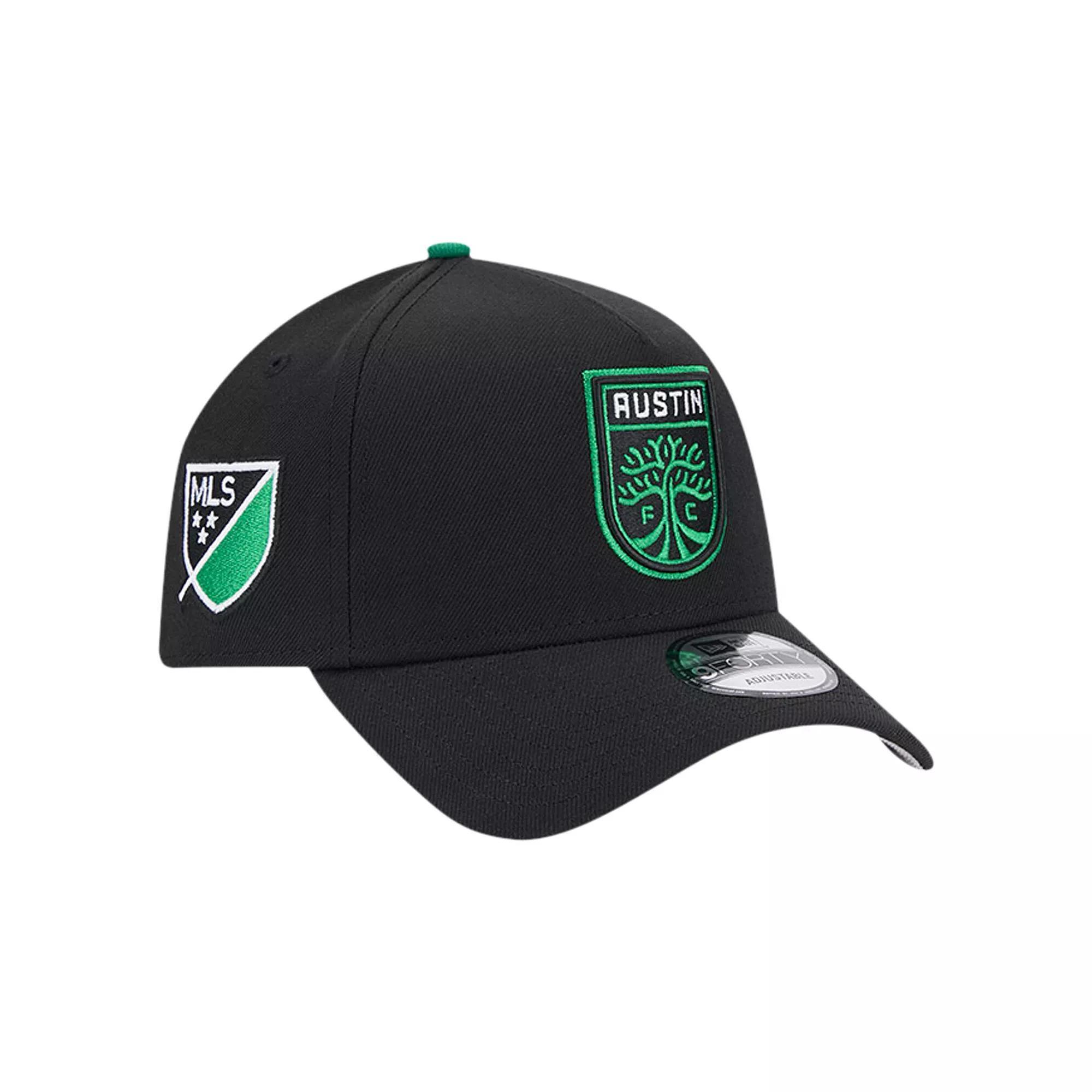 Mens New Era Black Austin FC 2024 Kick Off Collection 9FORTY A-Frame Adjustable Hat Product Image