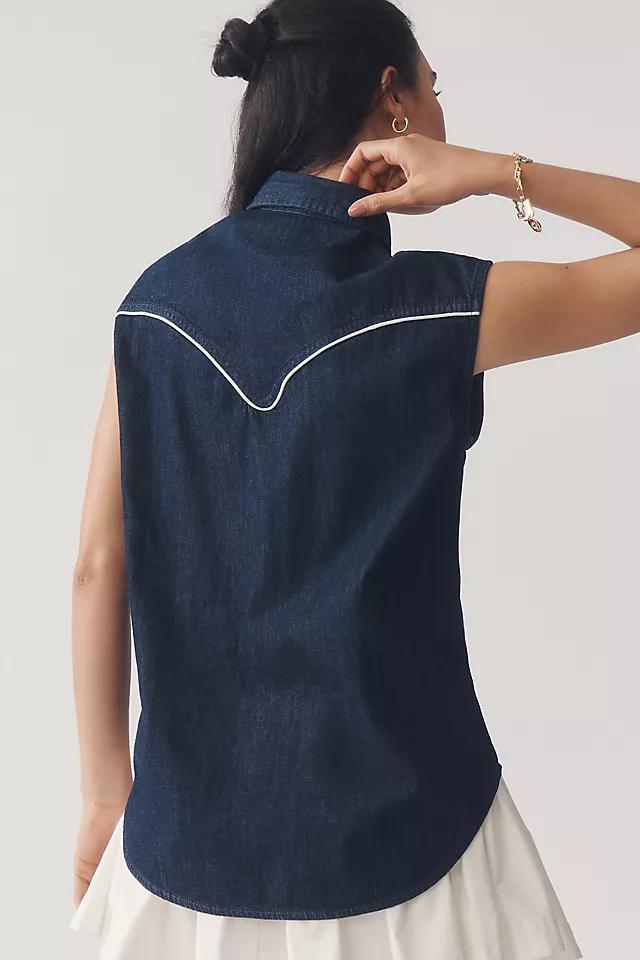 Wrangler Sleeveless Denim Buttondown Shirt Product Image