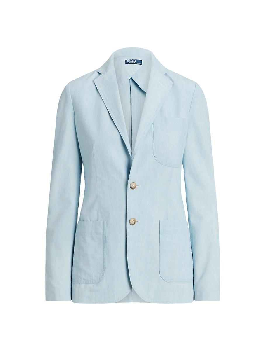 Womens Chambray Cotton Blazer Product Image