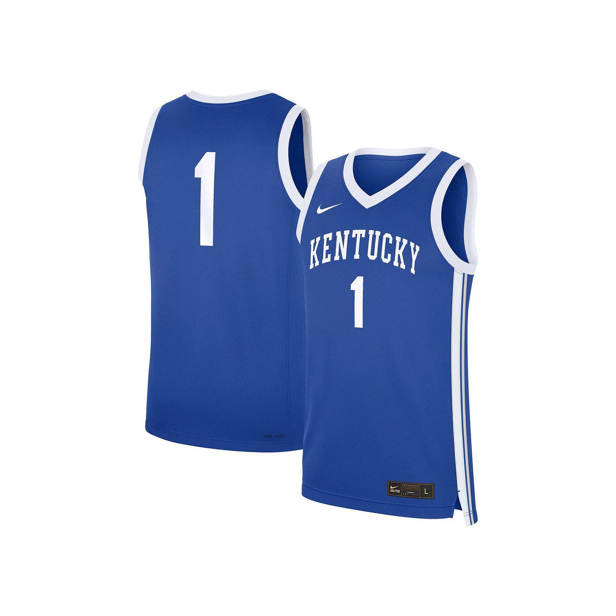 Men's Nike #1 Royal Kentucky Wildcats Road Replica Jersey, Size: Medium, Blue Product Image