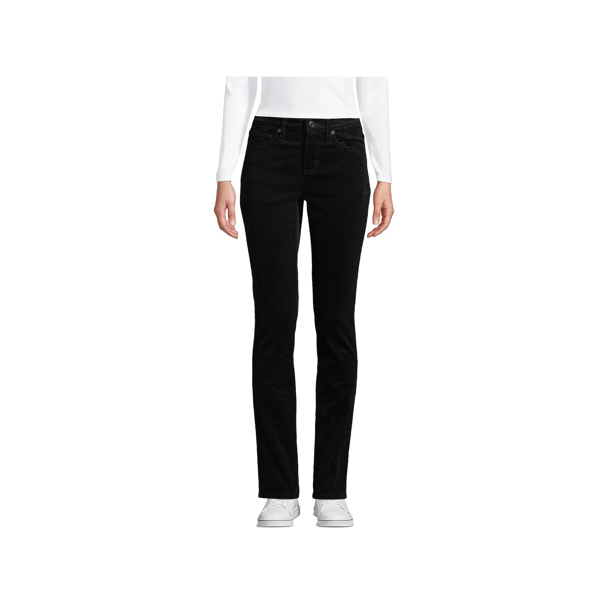 Women's Lands' End Mid-Rise Straight Leg Corduroy Pants, Size: 4X32, Dusty Brick Product Image