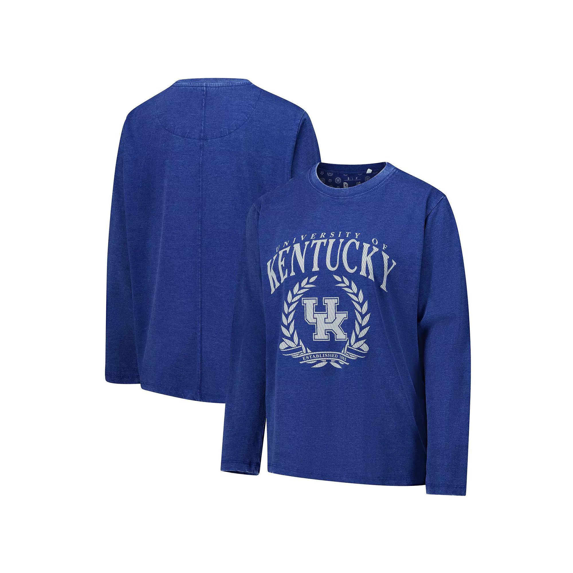 Women's Pressbox Royal Kentucky Wildcats Chandler Olive Leaf Arch Long Sleeve T-Shirt, Size: 2XL, Blue Product Image