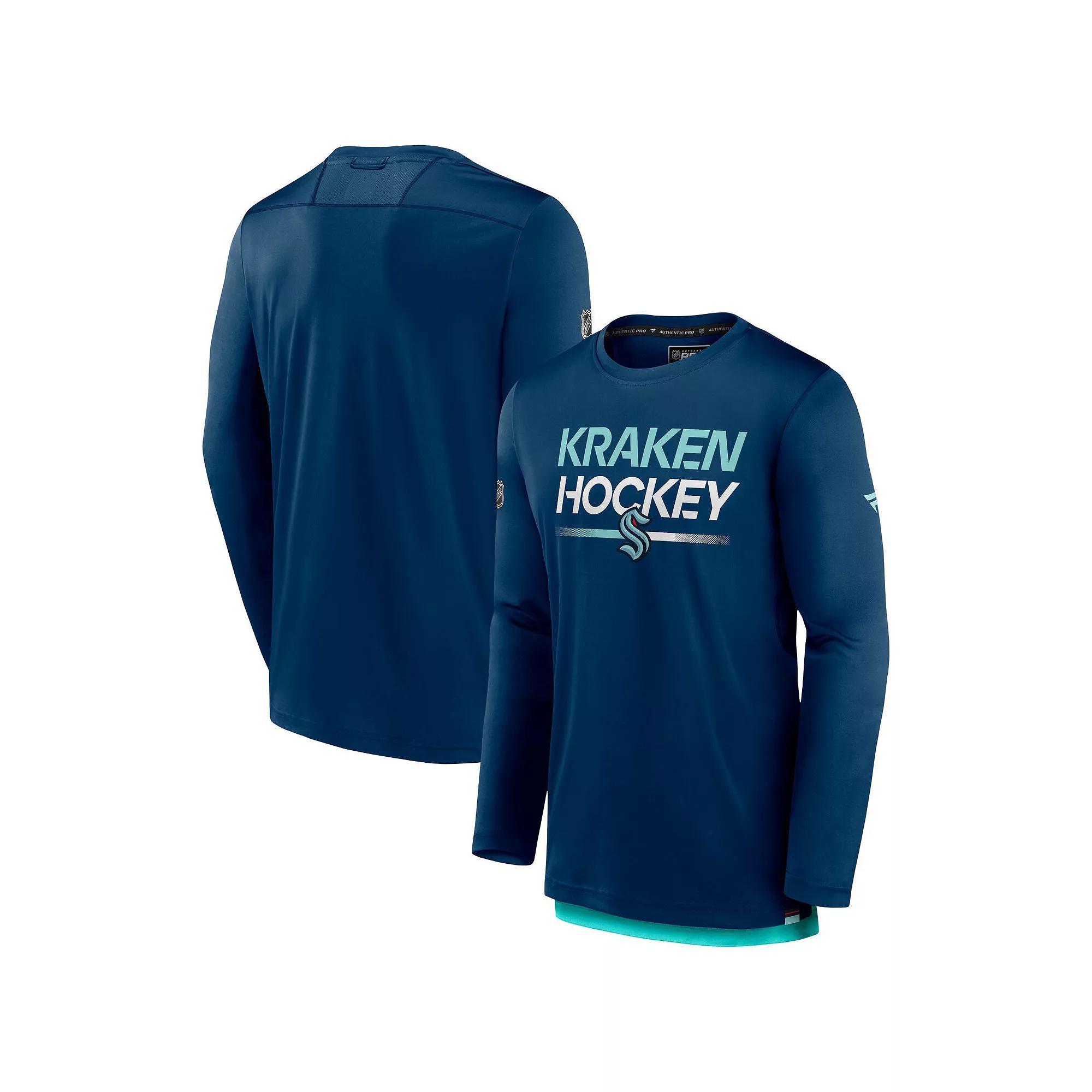 Men's Fanatics Branded  Black Minnesota Wild Authentic Pro Long Sleeve T-Shirt, Size: Small Product Image