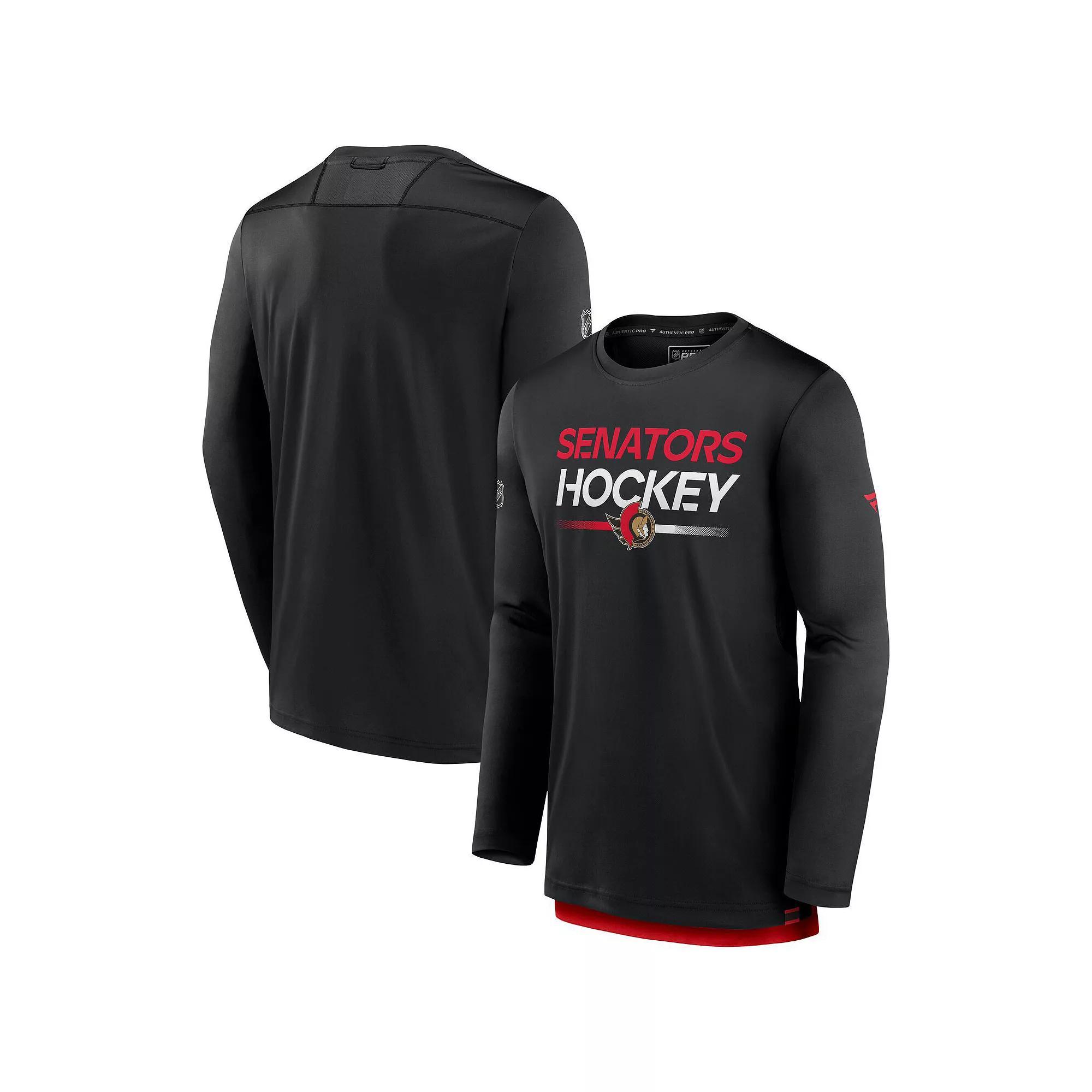 Men's Fanatics Navy Montreal Canadiens Authentic Pro Tech Long Sleeve T-Shirt, Size: Small, Cnd Blue Product Image