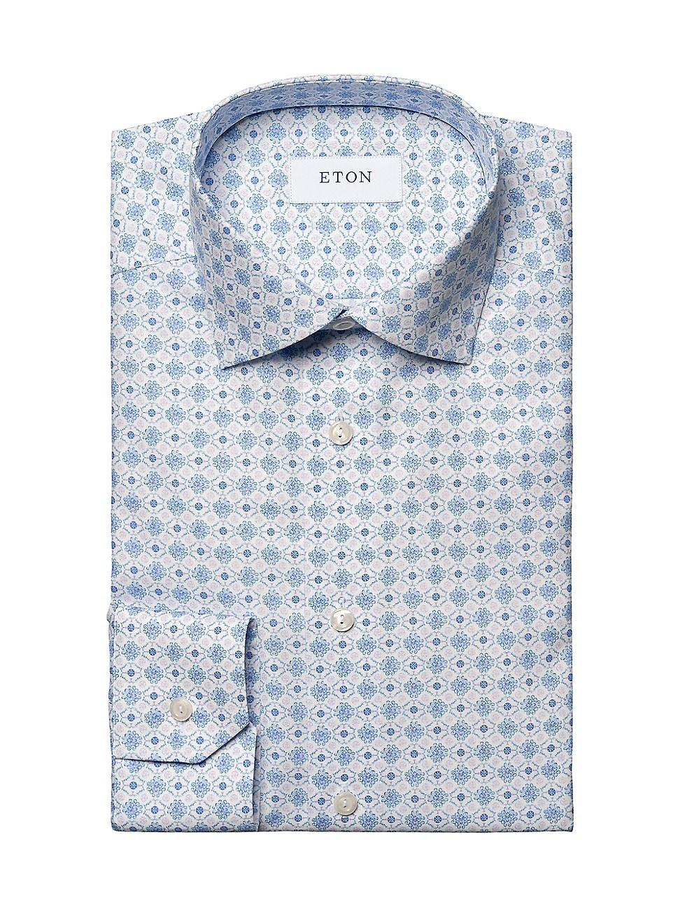 Mens Slim-Fit Medallion Print Twill Shirt Product Image