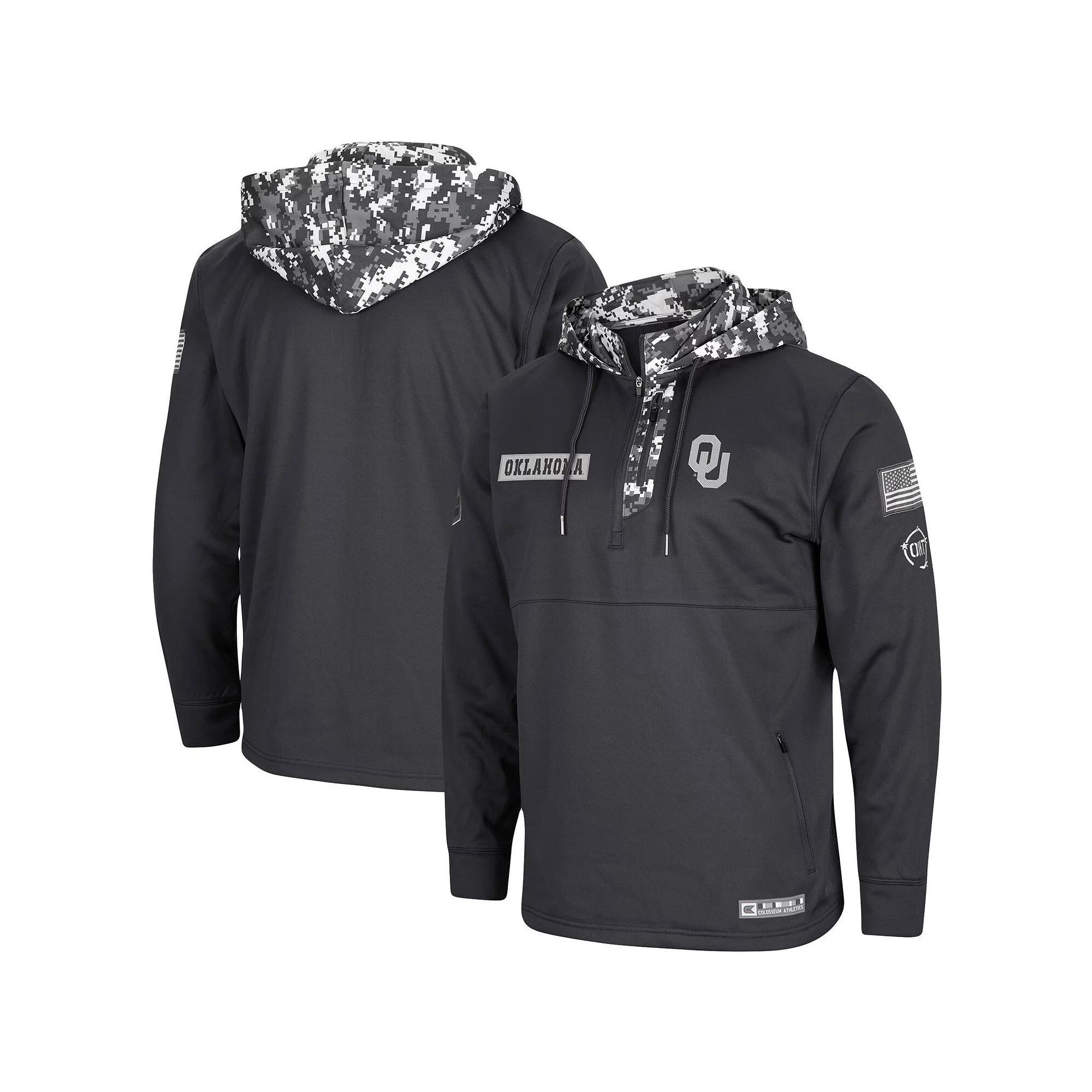 Men's Colosseum Charcoal Kentucky Wildcats OHT Military Appreciation Digi Camo Quarter-Zip Hoodie, Size: Large Product Image