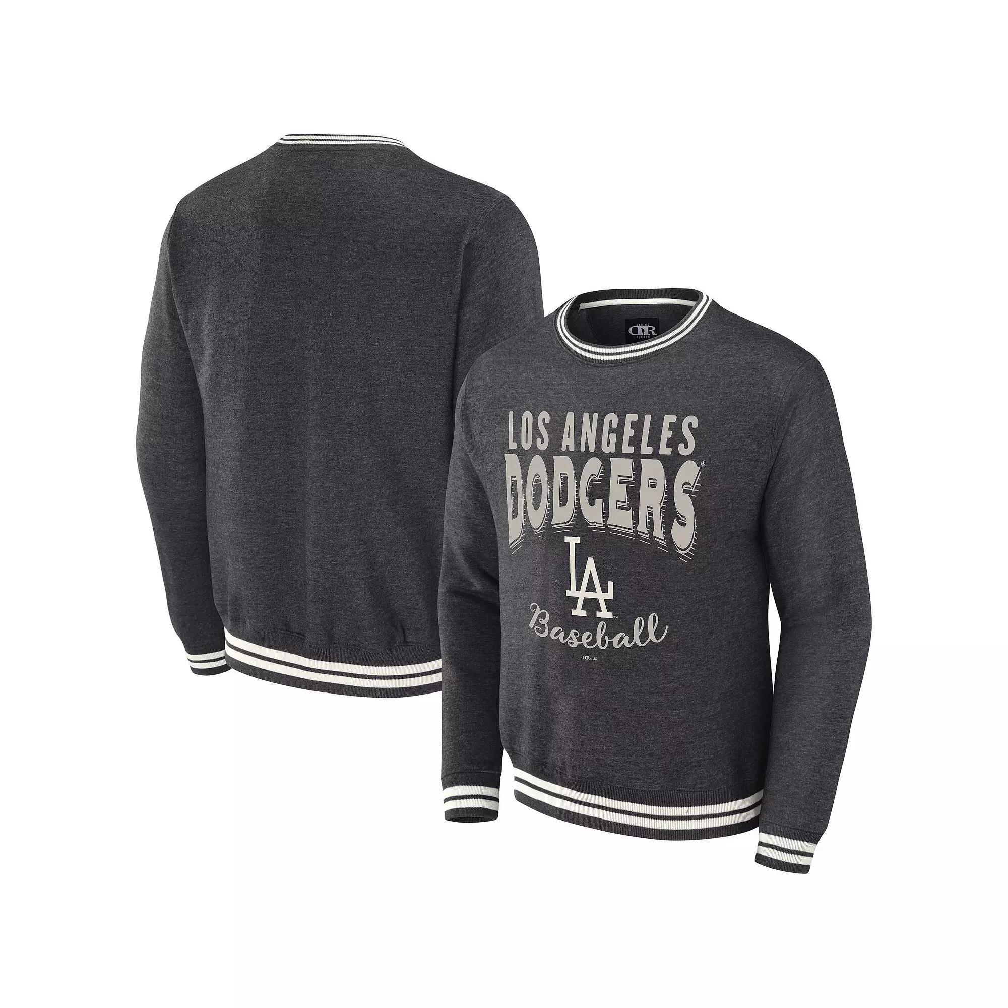 Mens Darius Rucker Collection by Fanatics Heather Charcoal Los Angeles Dodgers Vintage Pullover Sweatshirt Product Image