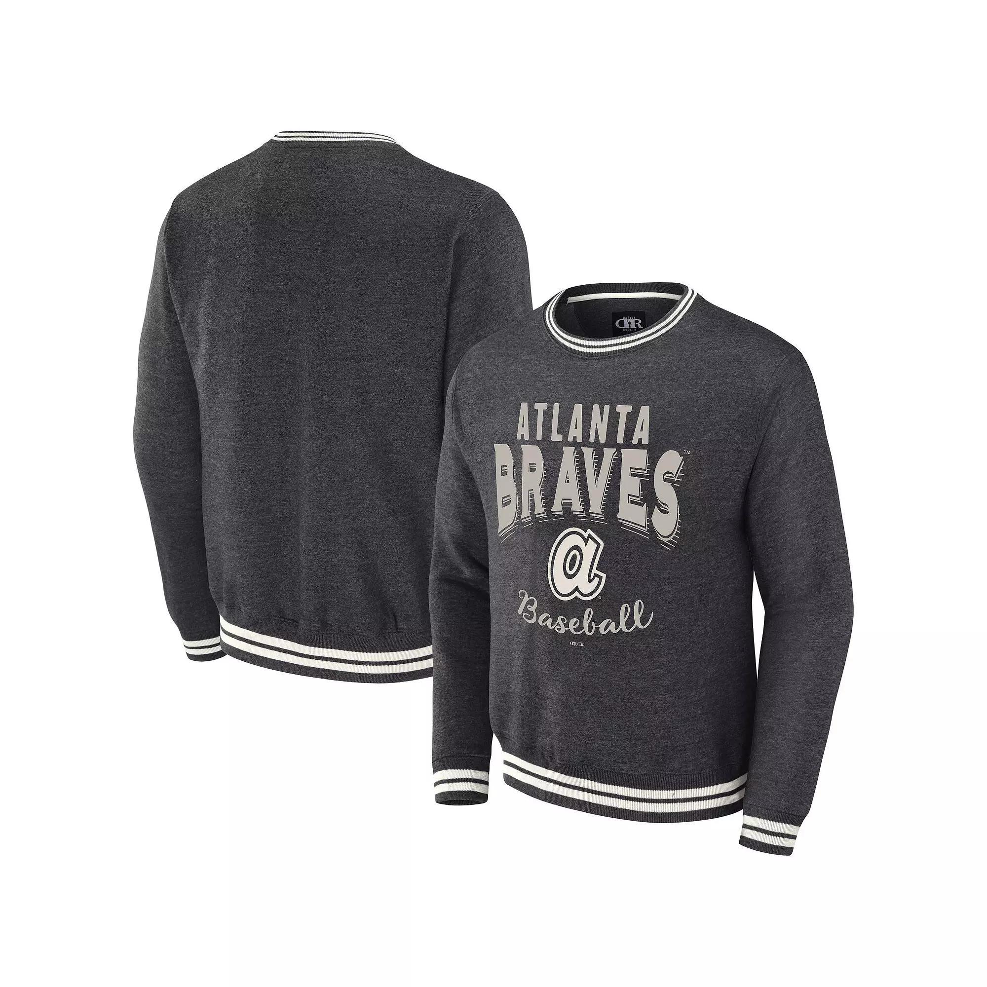 Men's Darius Rucker Collection by Fanatics  Heather Charcoal Atlanta Braves Vintage Pullover Sweatshirt, Size: Small Product Image