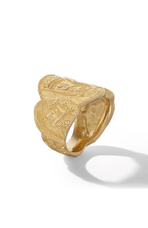 Mens Shipwreck Cigar Band Ring in 18K Yellow Gold Product Image