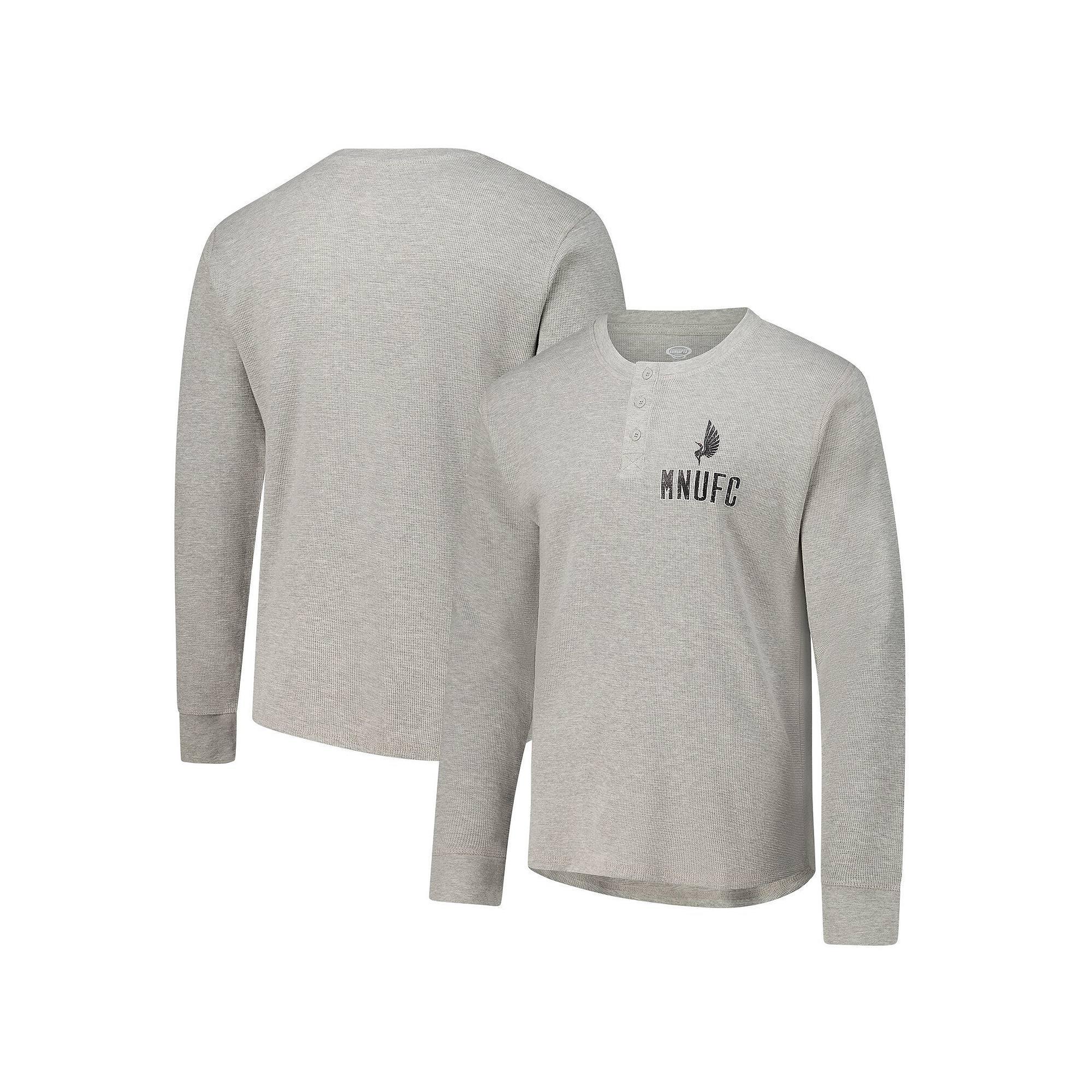 Men's Concepts Sport Gray Minnesota United FC Region Thermal Knit Henley Long Sleeve T-Shirt, Size: Large, Mfc Grey Product Image