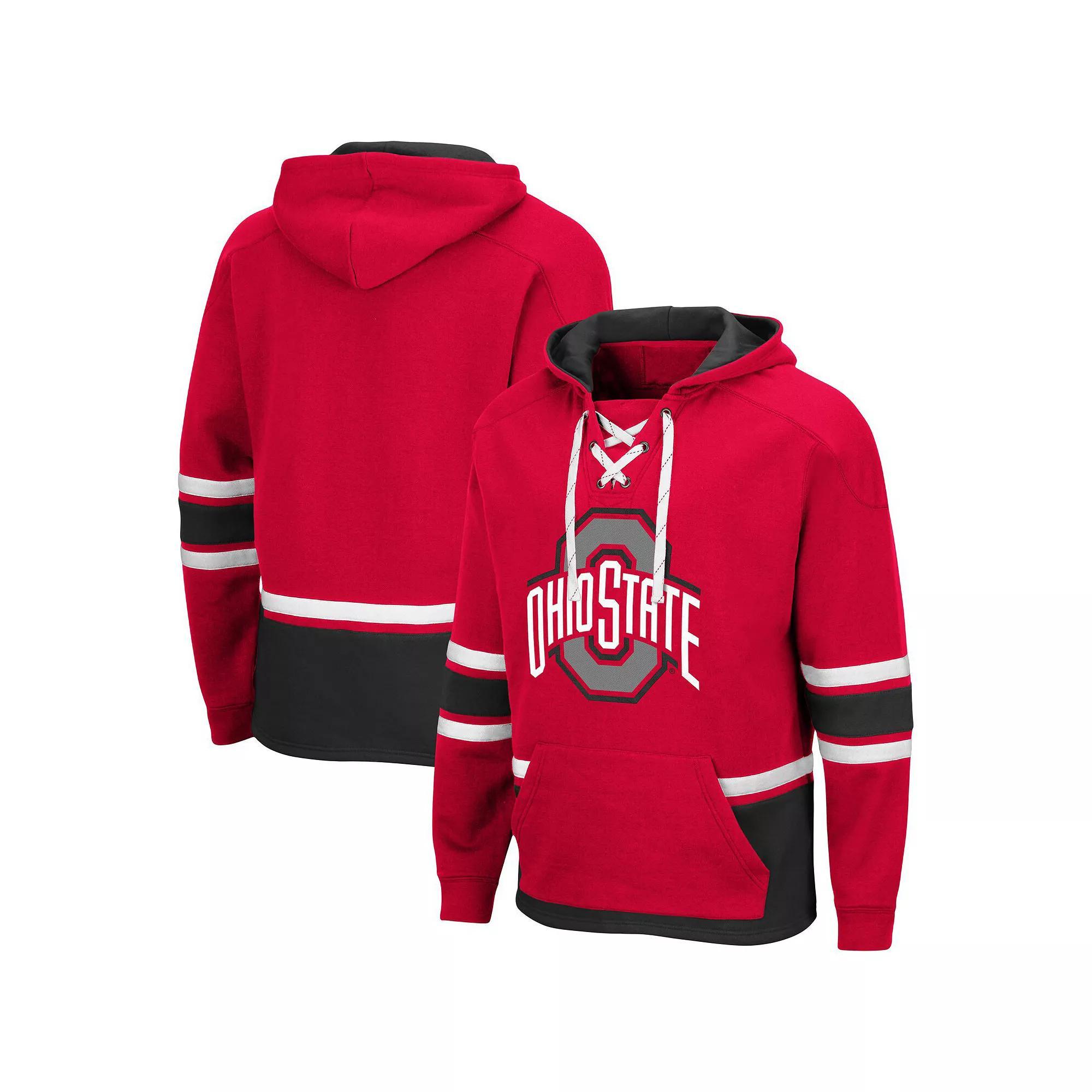 Men's Colosseum Scarlet Ohio State Buckeyes Lace Up 3.0 Pullover Hoodie, Size: Medium, Red Product Image