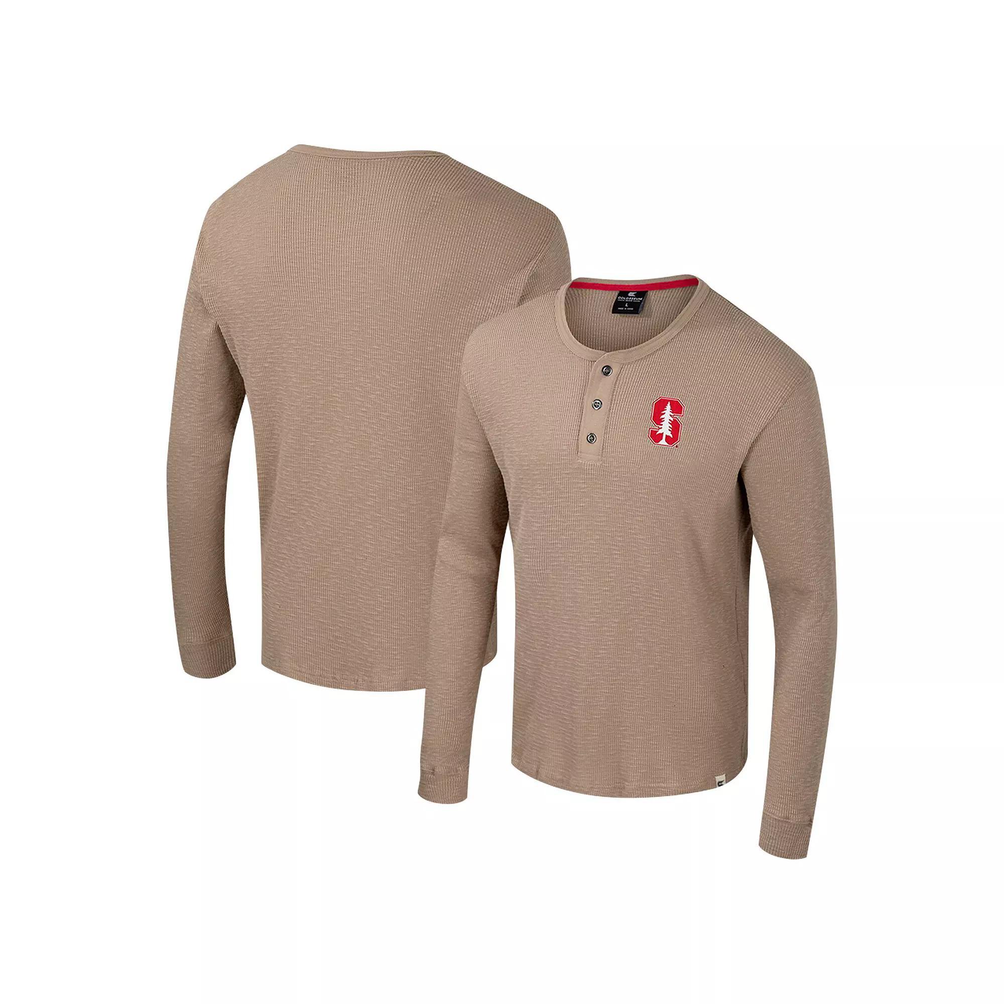 Men's Colosseum  Tan Air Force Falcons Great Outdoors Henley Long Sleeve Shirt, Size: 2XL, Afa Team Product Image