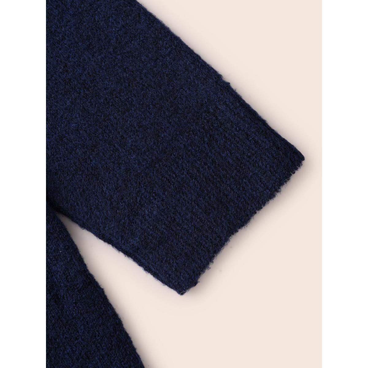 Plus Size Star Jacquard Crew Neck Pullover Indigo Women Casual Loose Long Sleeve Round Neck Everyday Pullovers BloomChic 26/4X Product Image