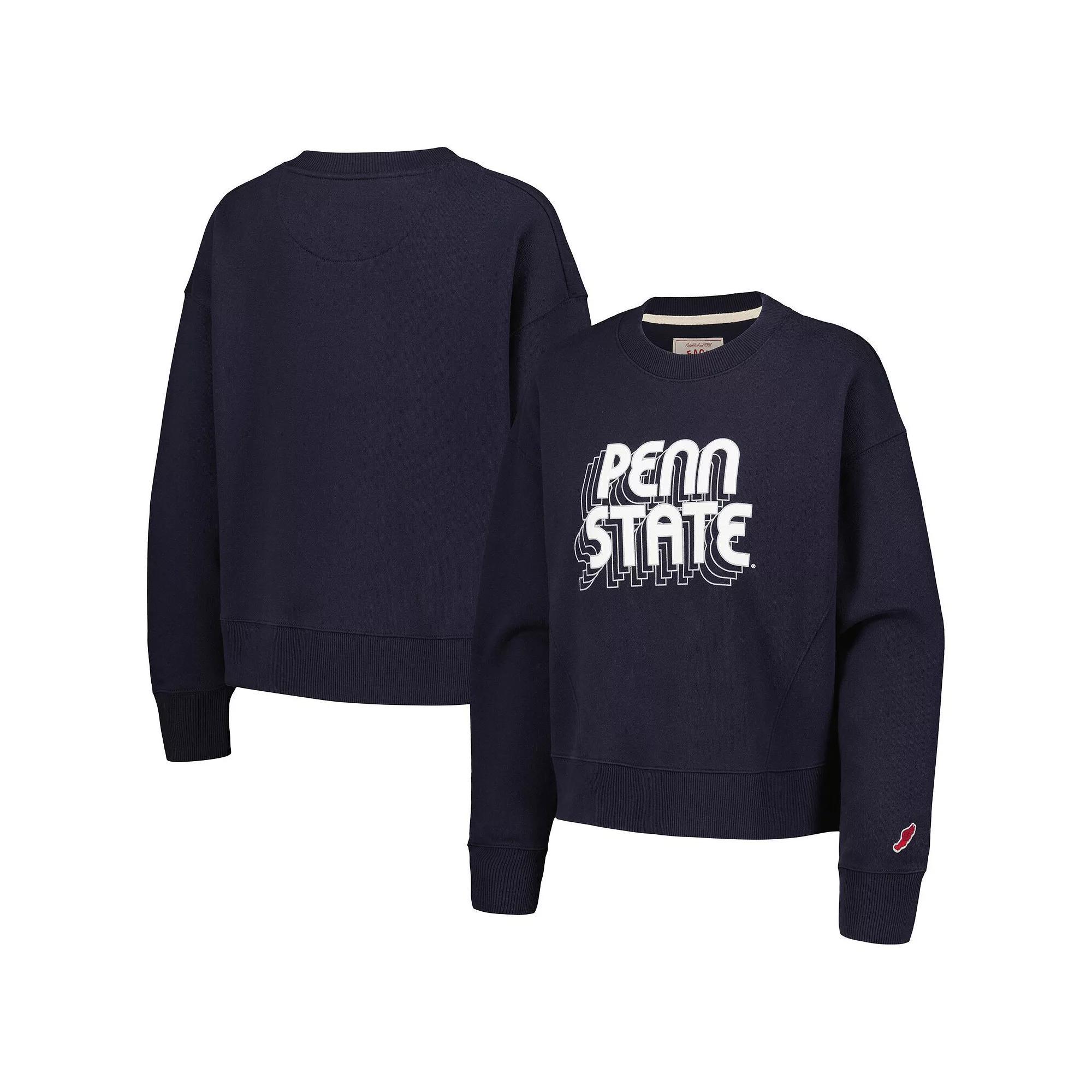 Women's League Collegiate Wear Navy Penn State Nittany Lions Boxy Pullover Sweatshirt, Size: Medium, Blue Product Image