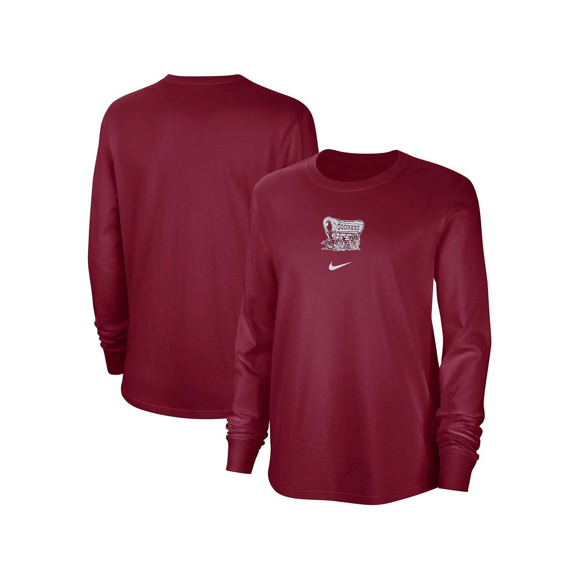 Women's Nike Crimson Oklahoma Sooners Vintage Long Sleeve T-Shirt, Size: Small, Red Product Image