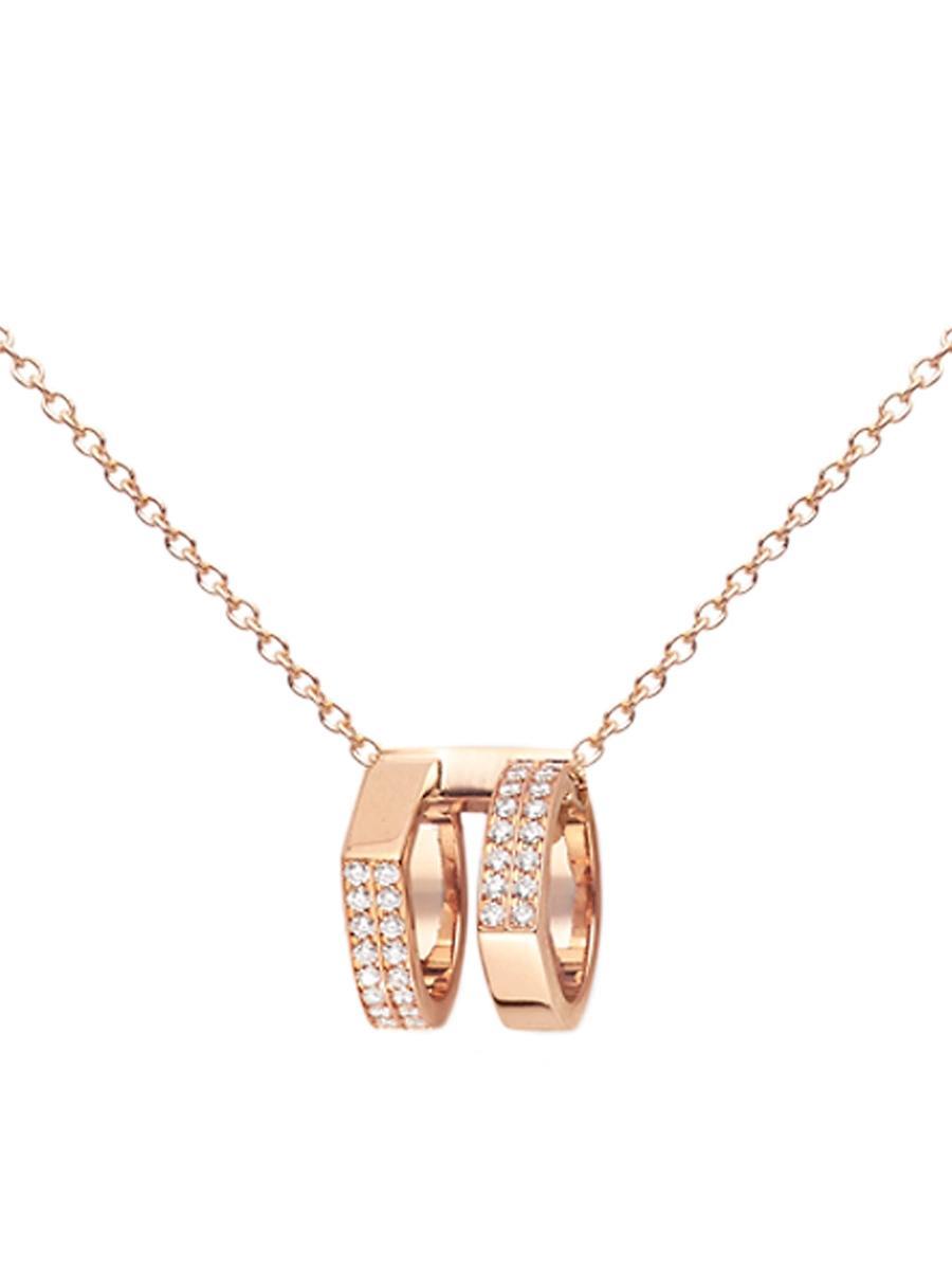 Womens Antifer 18K Rose Gold & Diamond Two-Row Pendant Necklace Product Image