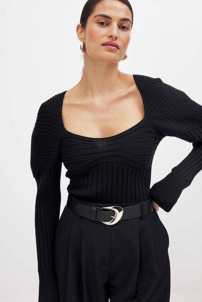 Fine Knitted Volume Sleeve Top Product Image