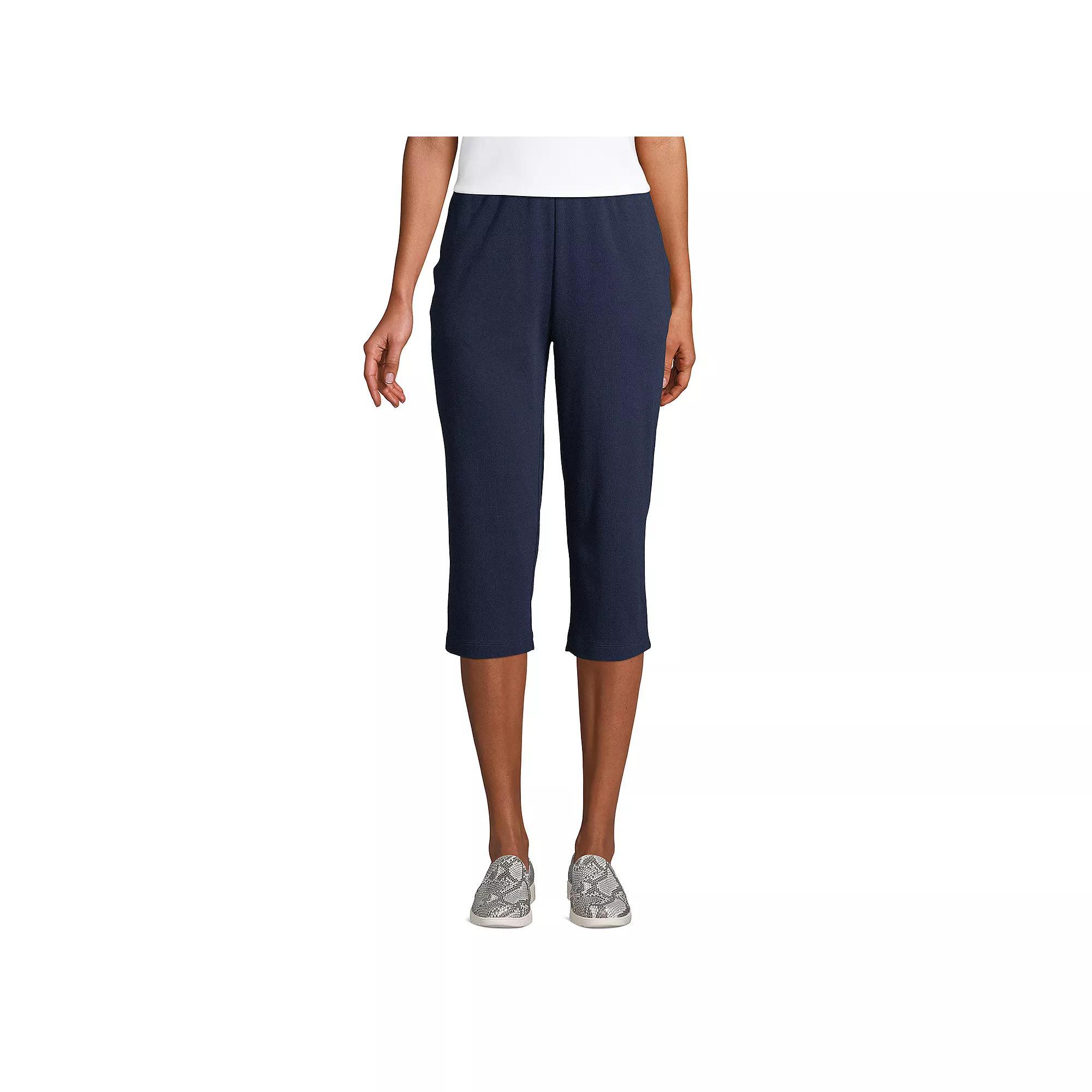 Women's Lands' End Sport High Waist Pull-On Capri Pants, Size: XL Tall, Black Product Image