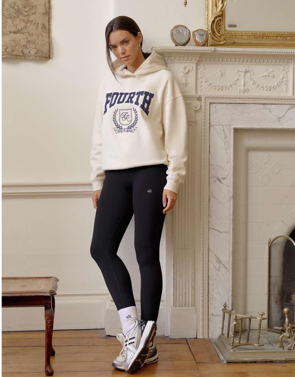 4th & Reckless Harlow oversized hoodie in cream Product Image