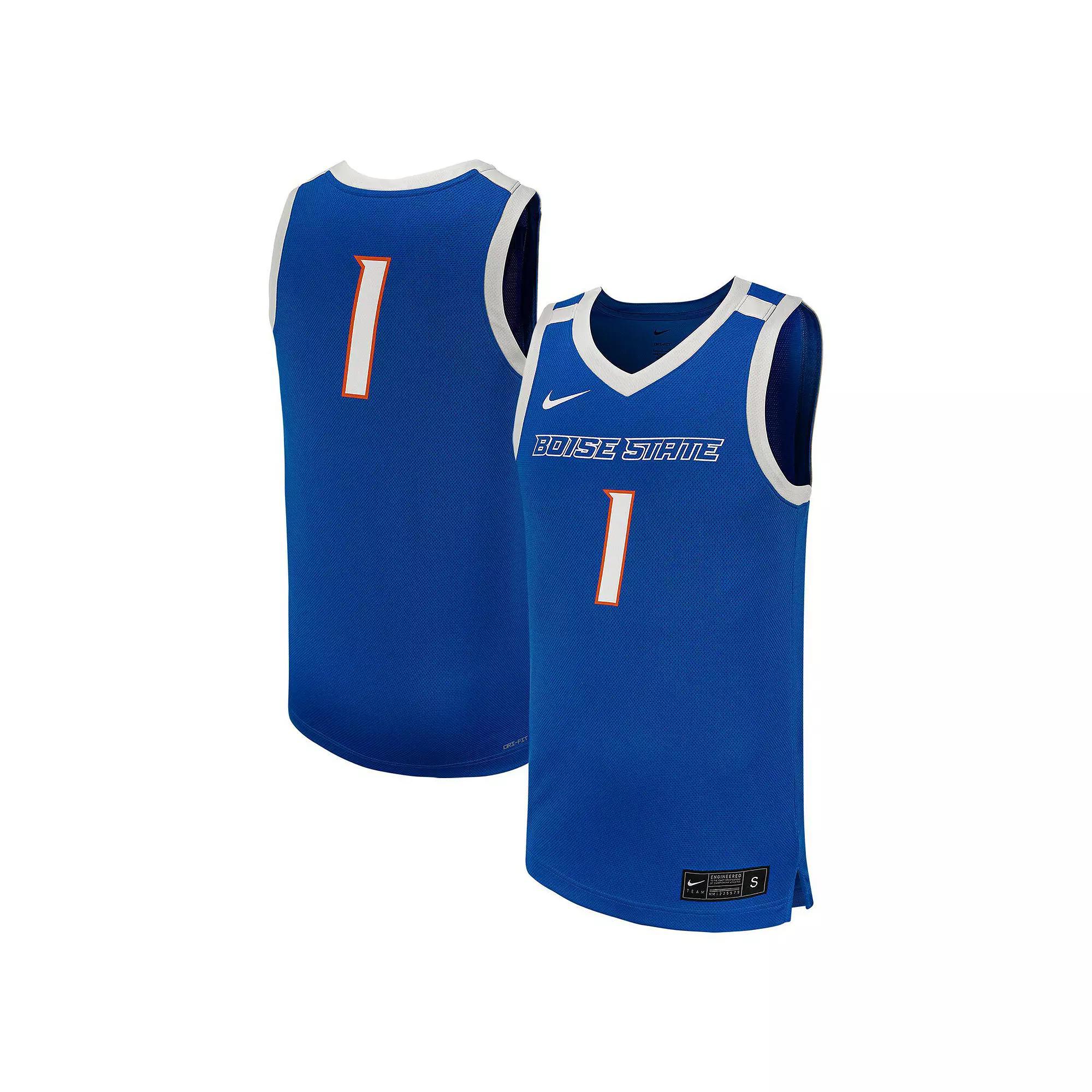 Men's Nike #1 Royal Boise State Broncos Replica Basketball Jersey, Size: Medium, Blue Product Image