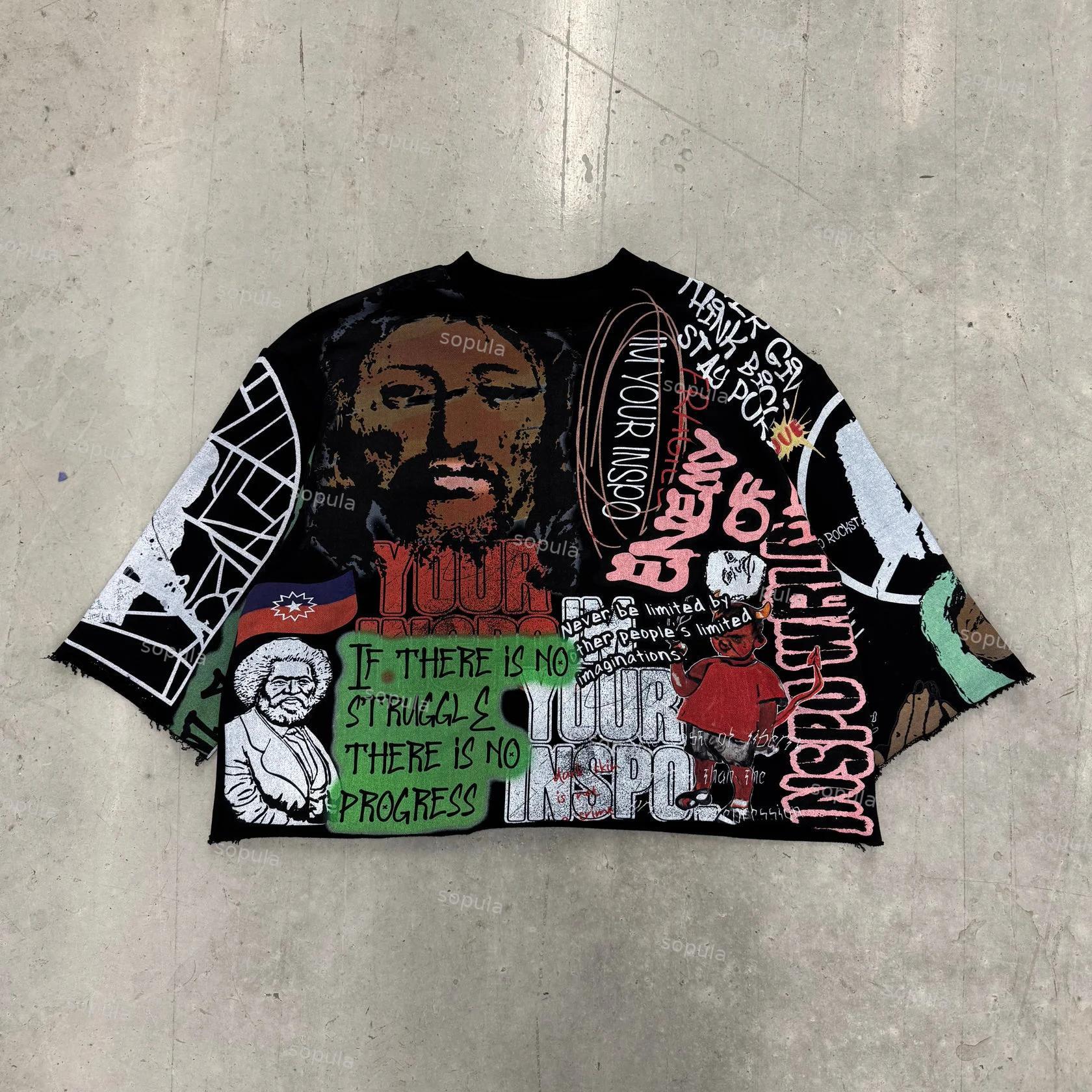 Vintage Jesus Graphic White Cropped T-Shirt Product Image